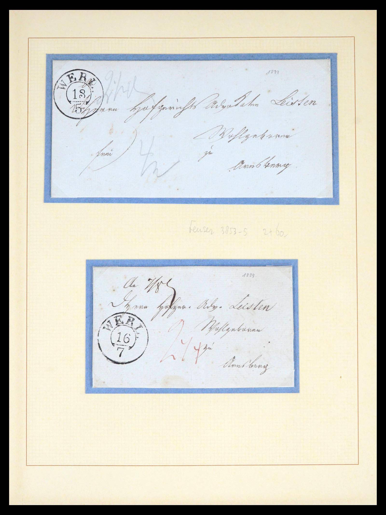 39658 0012 - Postzegelverzameling 39658 Duitsland brieven Werl 1724(!)-1890.