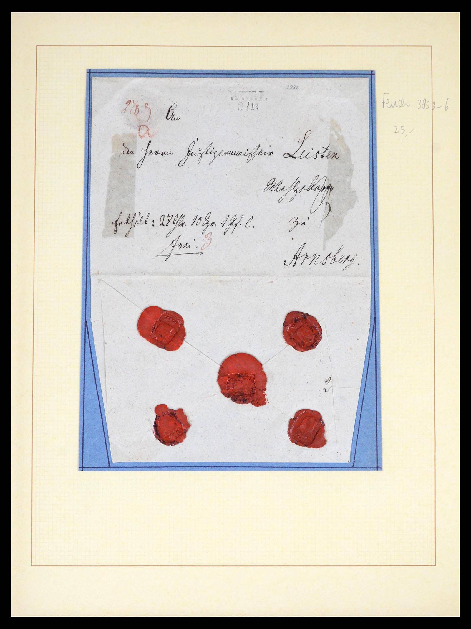 39658 0015 - Postzegelverzameling 39658 Duitsland brieven Werl 1724(!)-1890.