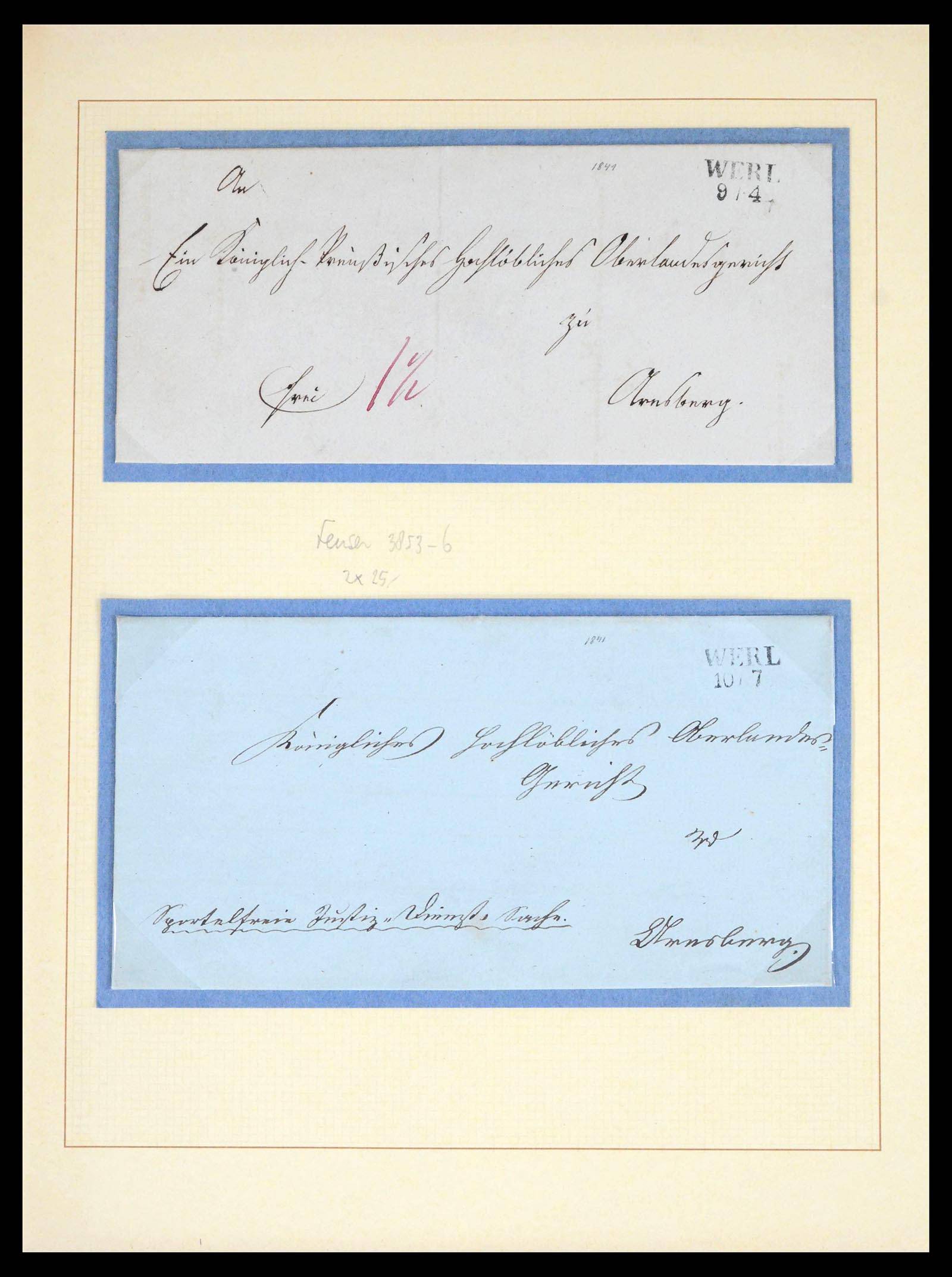 39658 0017 - Postzegelverzameling 39658 Duitsland brieven Werl 1724(!)-1890.