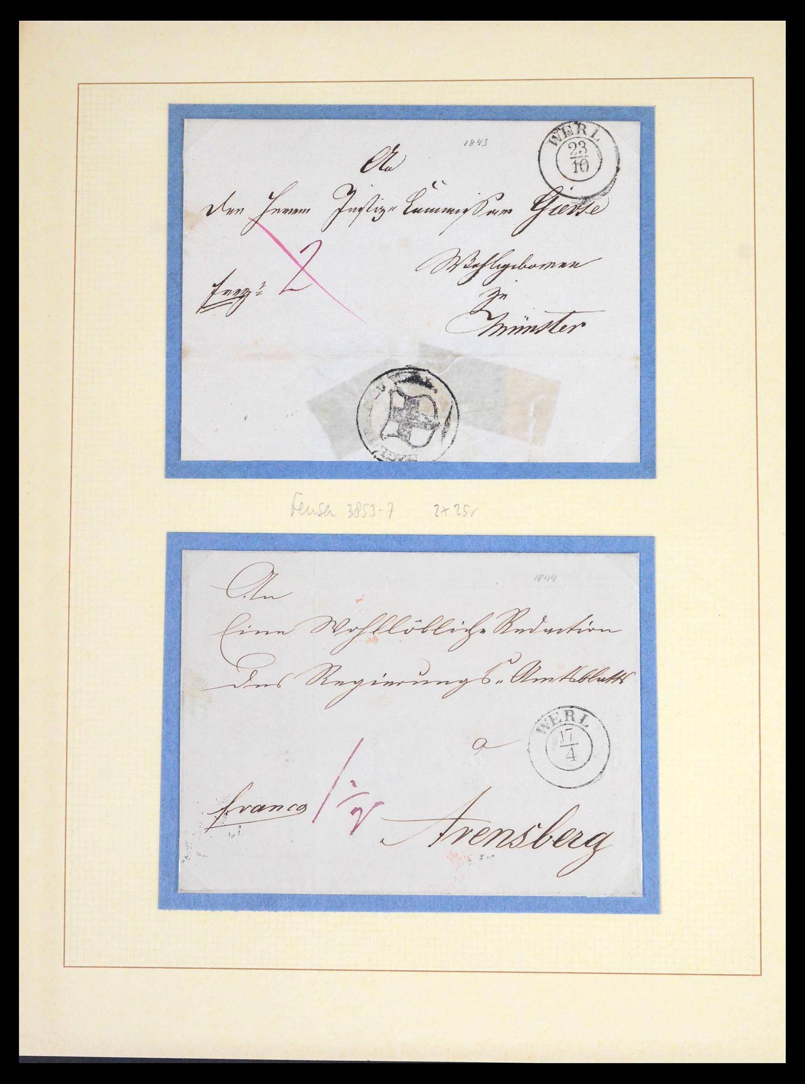 39658 0018 - Postzegelverzameling 39658 Duitsland brieven Werl 1724(!)-1890.