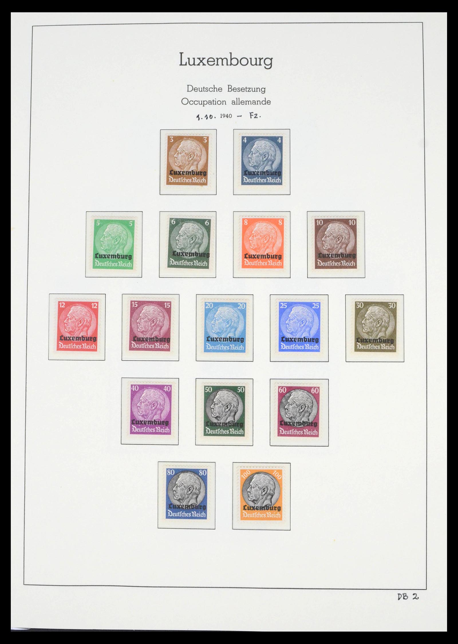 39673 0002 - Postzegelverzameling 39673 Duitse bezetting Luxemburg 1940-1944.