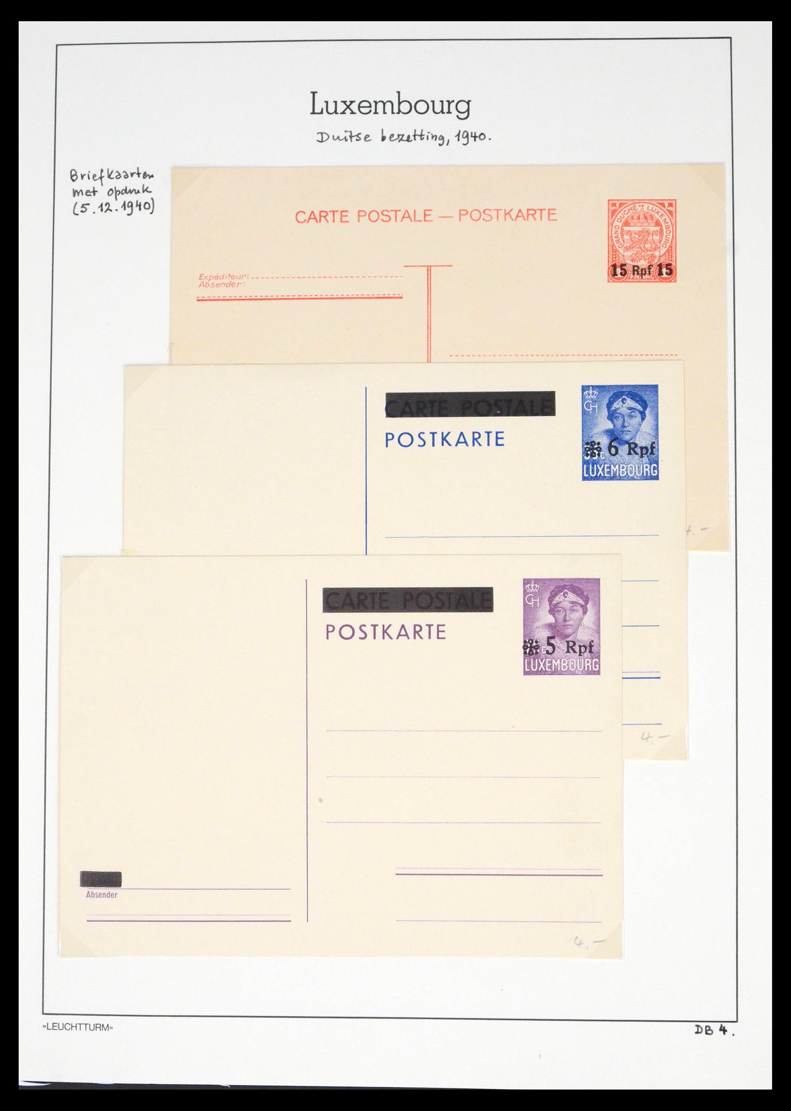 39673 0004 - Postzegelverzameling 39673 Duitse bezetting Luxemburg 1940-1944.