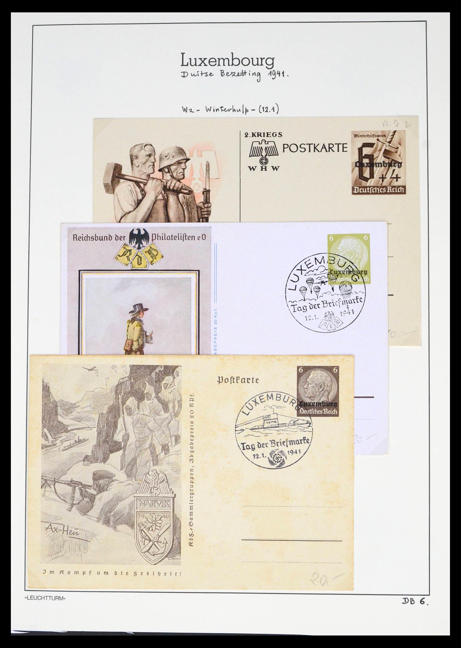 39673 0006 - Postzegelverzameling 39673 Duitse bezetting Luxemburg 1940-1944.