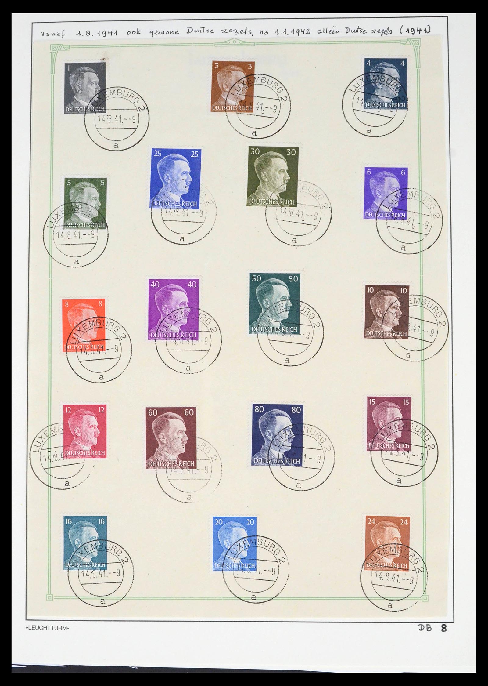 39673 0007 - Postzegelverzameling 39673 Duitse bezetting Luxemburg 1940-1944.