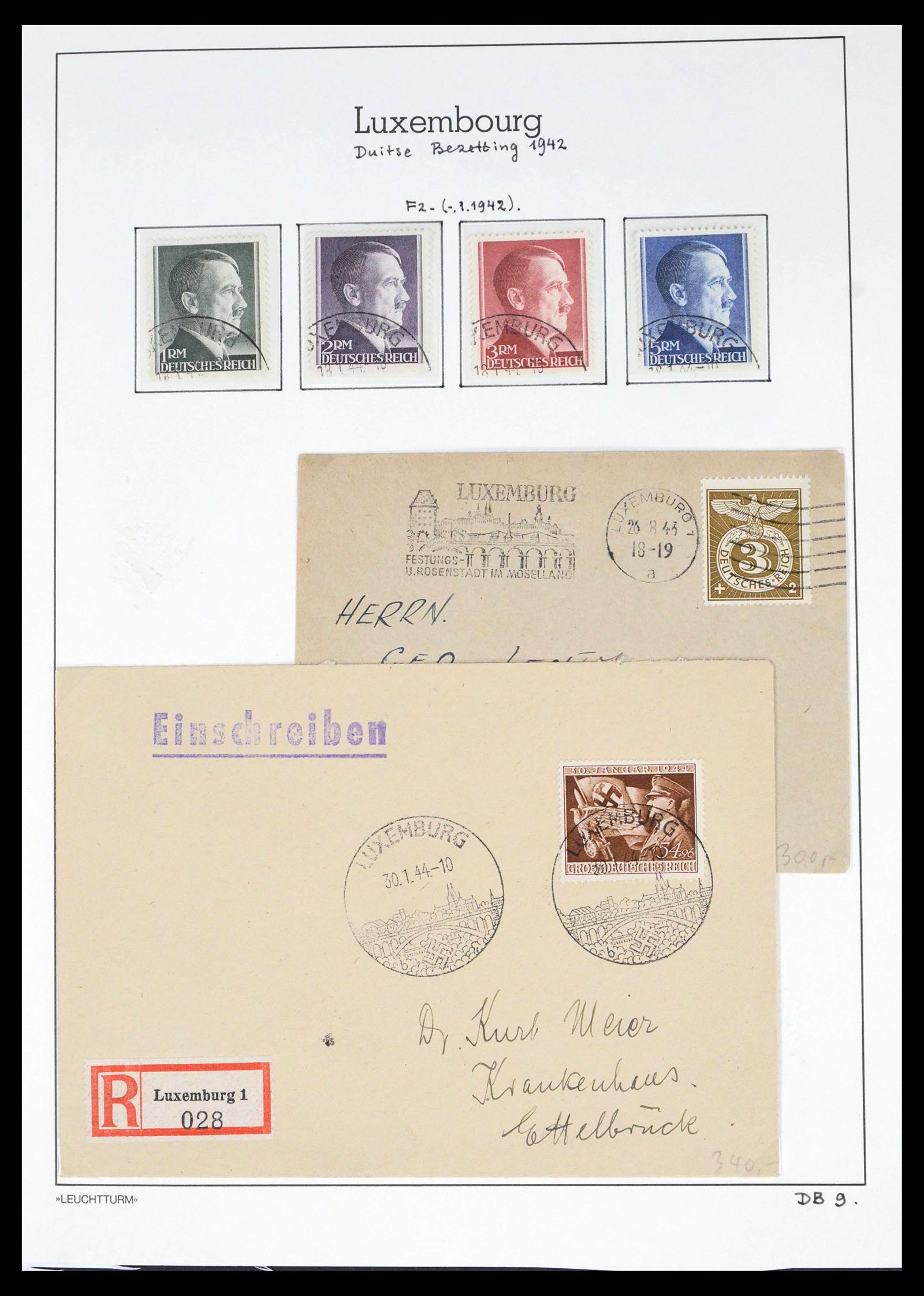 39673 0009 - Postzegelverzameling 39673 Duitse bezetting Luxemburg 1940-1944.