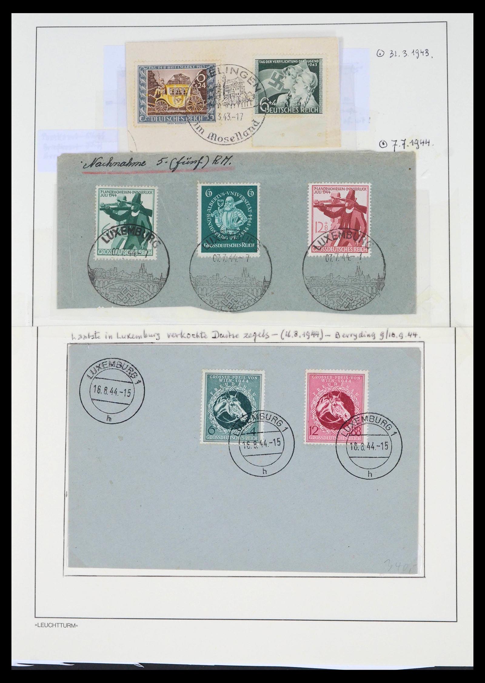 39673 0013 - Postzegelverzameling 39673 Duitse bezetting Luxemburg 1940-1944.