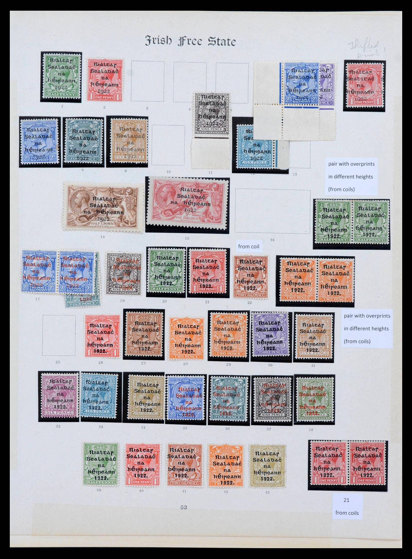 39676 0001 - Stamp collection 39676 Ireland overprints 1922. 39676 0001 - Stamp collection 39676 Ireland overprints 1922.