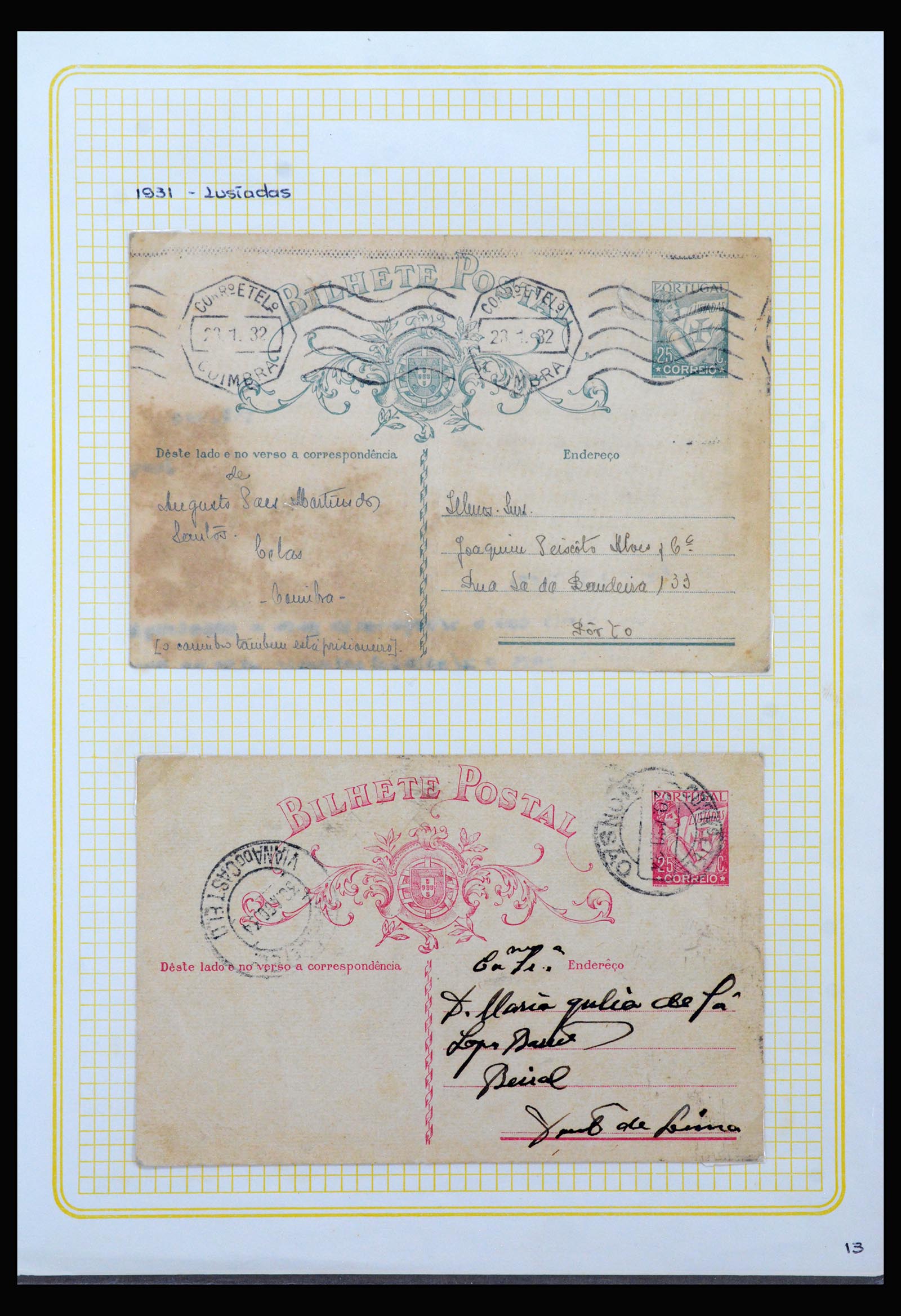 39707 0011 - Postzegelverzameling 39707 Portugal postwaardestukken 1880-1985.