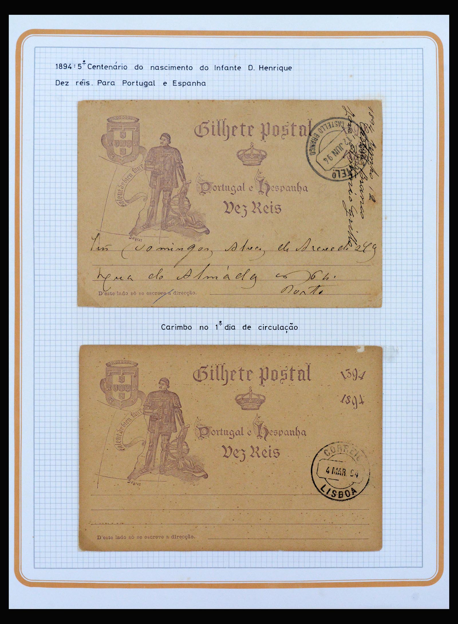 39707 0014 - Postzegelverzameling 39707 Portugal postwaardestukken 1880-1985.