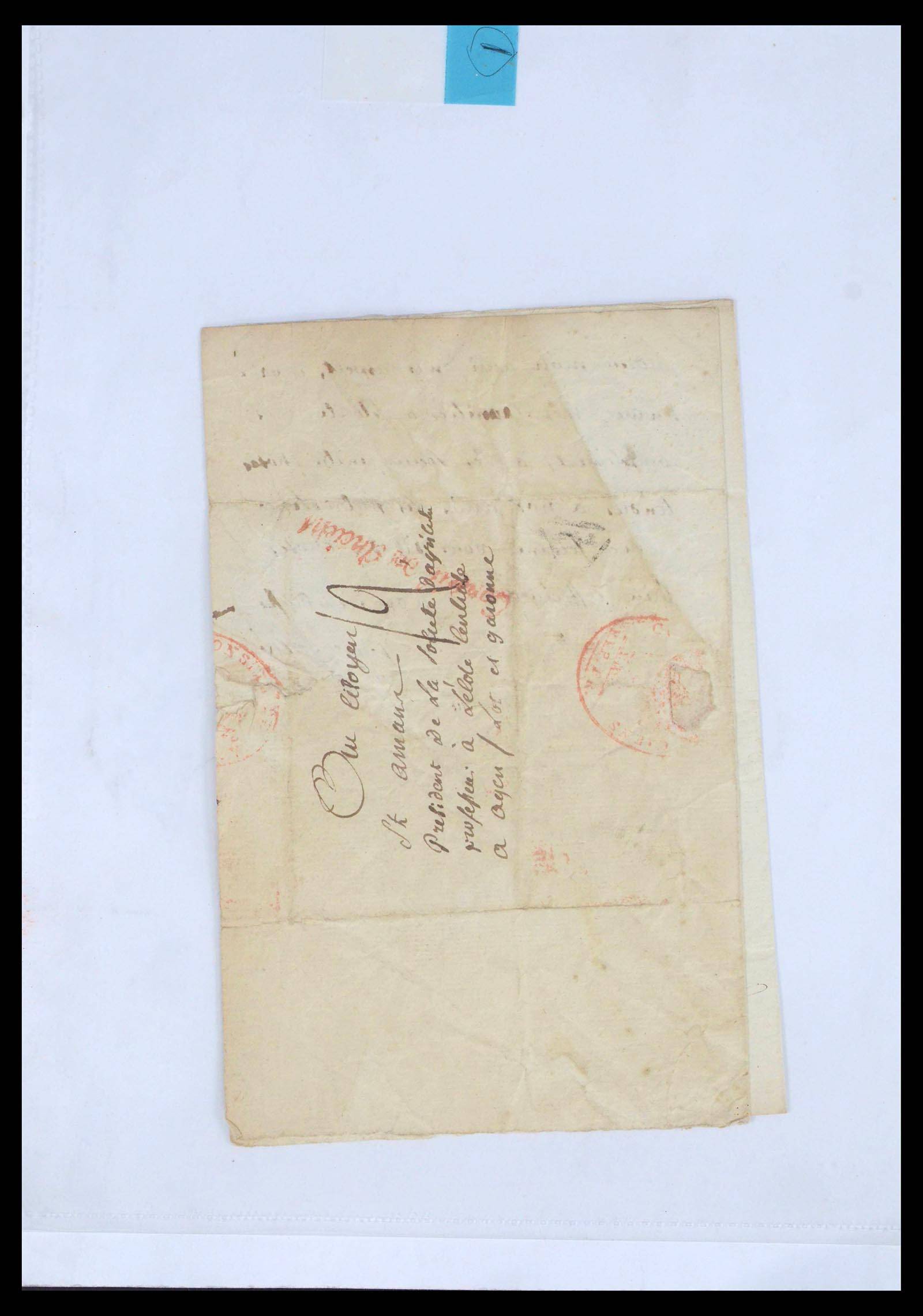 39709 0018 - Postzegelverzameling 39709 Frankrijk brieven 1766-1862.