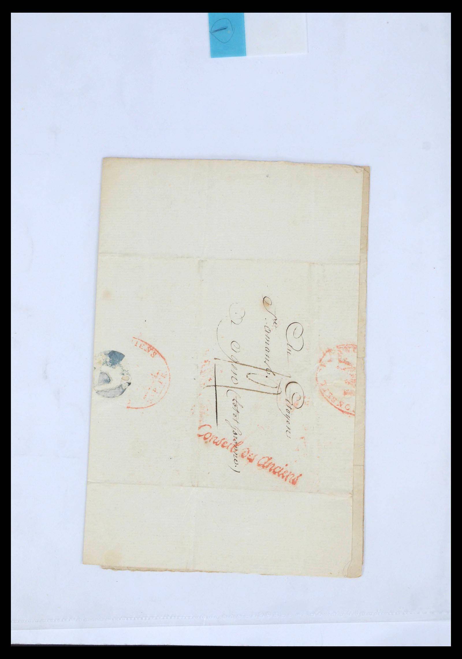 39709 0019 - Postzegelverzameling 39709 Frankrijk brieven 1766-1862.