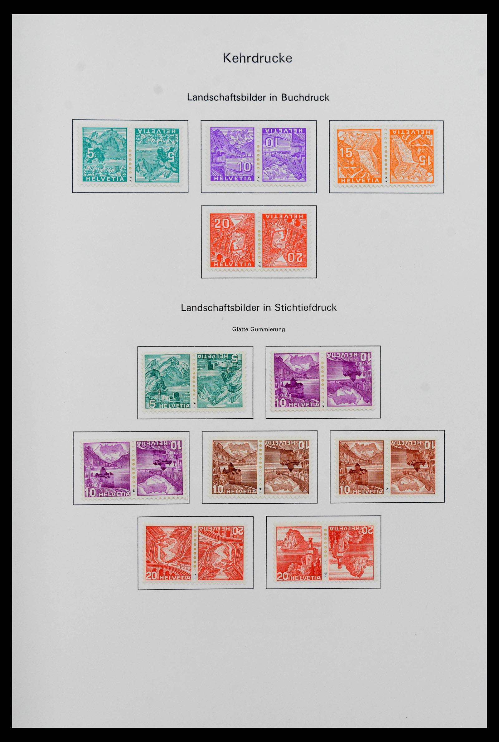 39717 0004 - Postzegelverzameling 39717 Zwitserland combinaties 1910-1997.