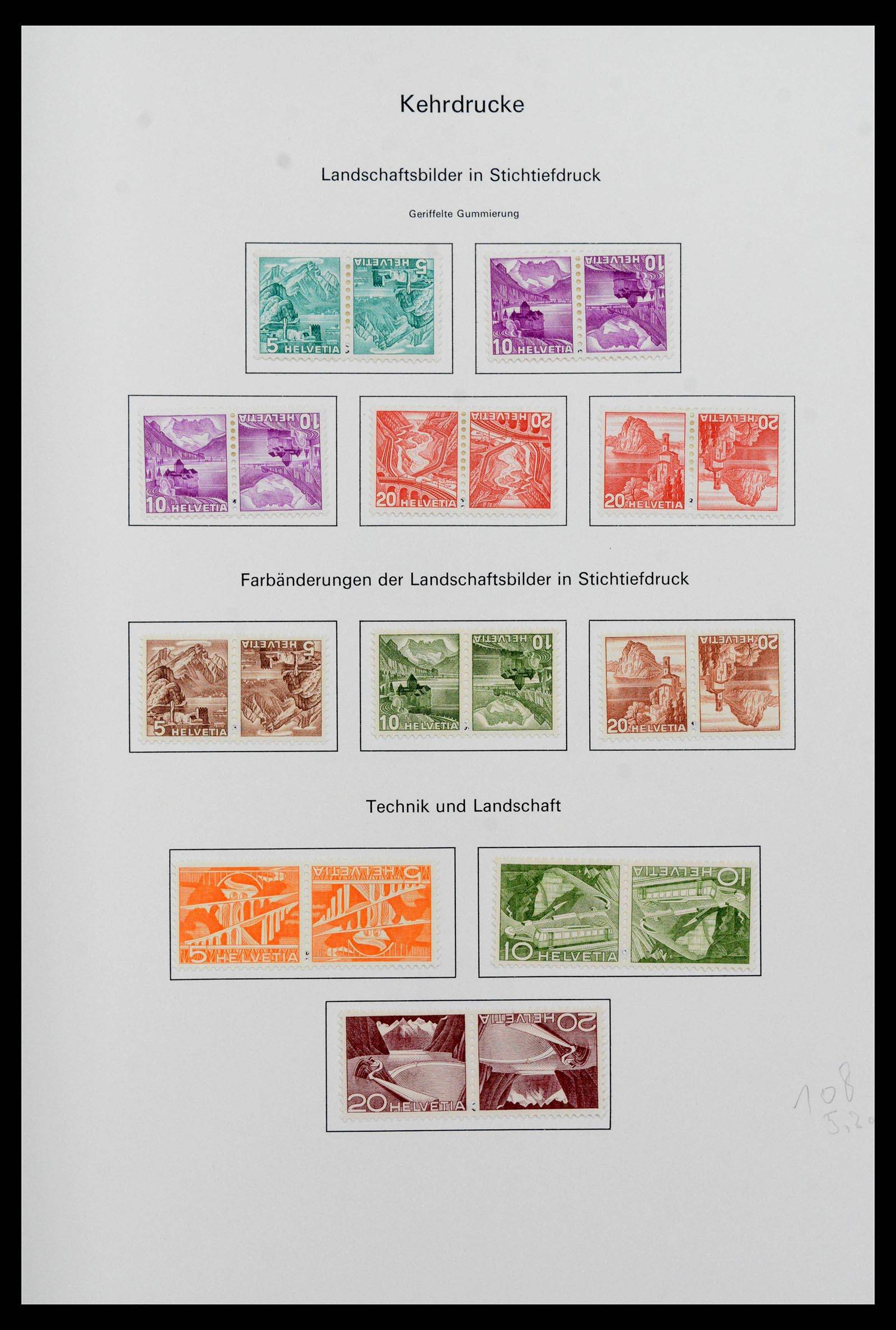 39717 0005 - Postzegelverzameling 39717 Zwitserland combinaties 1910-1997.