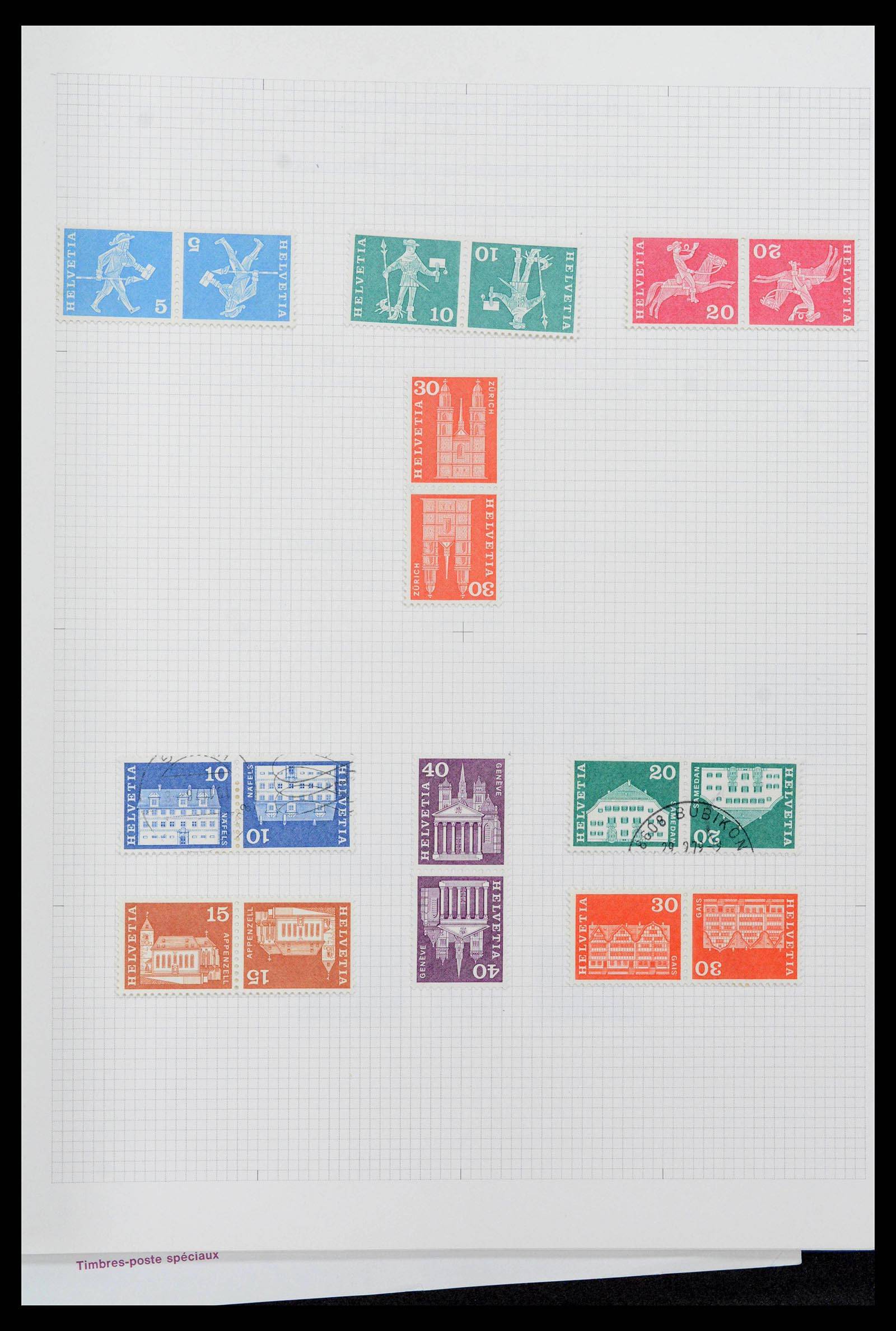 39717 0007 - Postzegelverzameling 39717 Zwitserland combinaties 1910-1997.