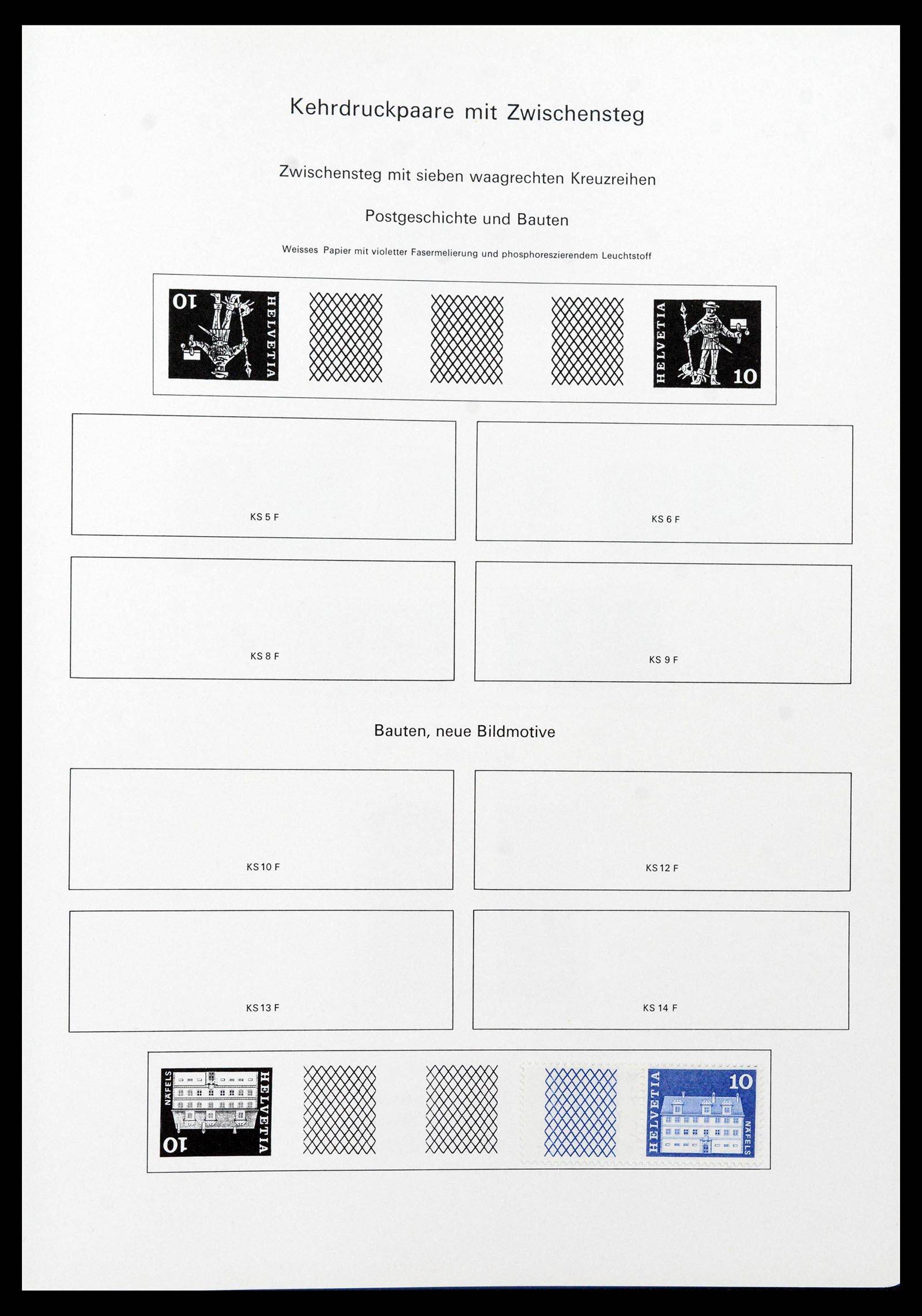 39717 0009 - Postzegelverzameling 39717 Zwitserland combinaties 1910-1997.