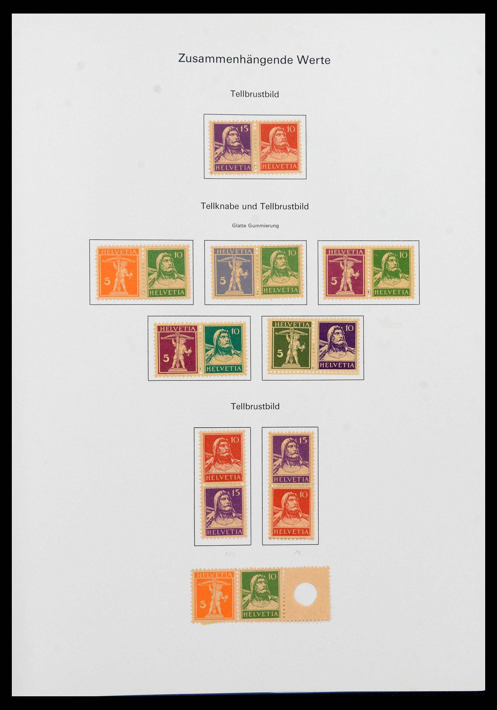 39717 0010 - Postzegelverzameling 39717 Zwitserland combinaties 1910-1997.