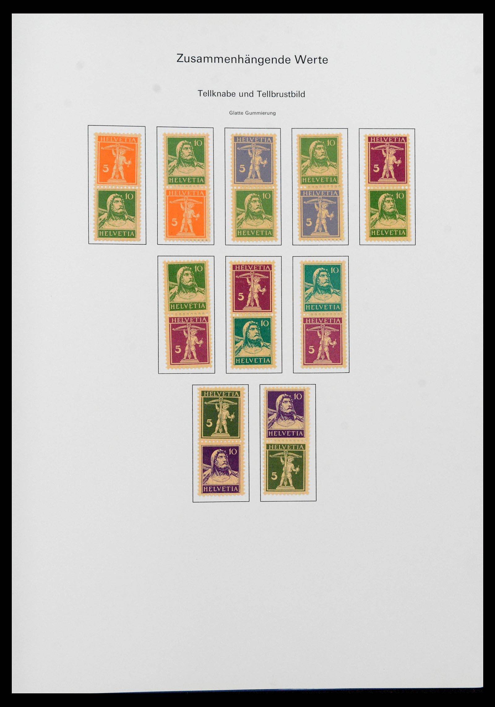 39717 0011 - Postzegelverzameling 39717 Zwitserland combinaties 1910-1997.