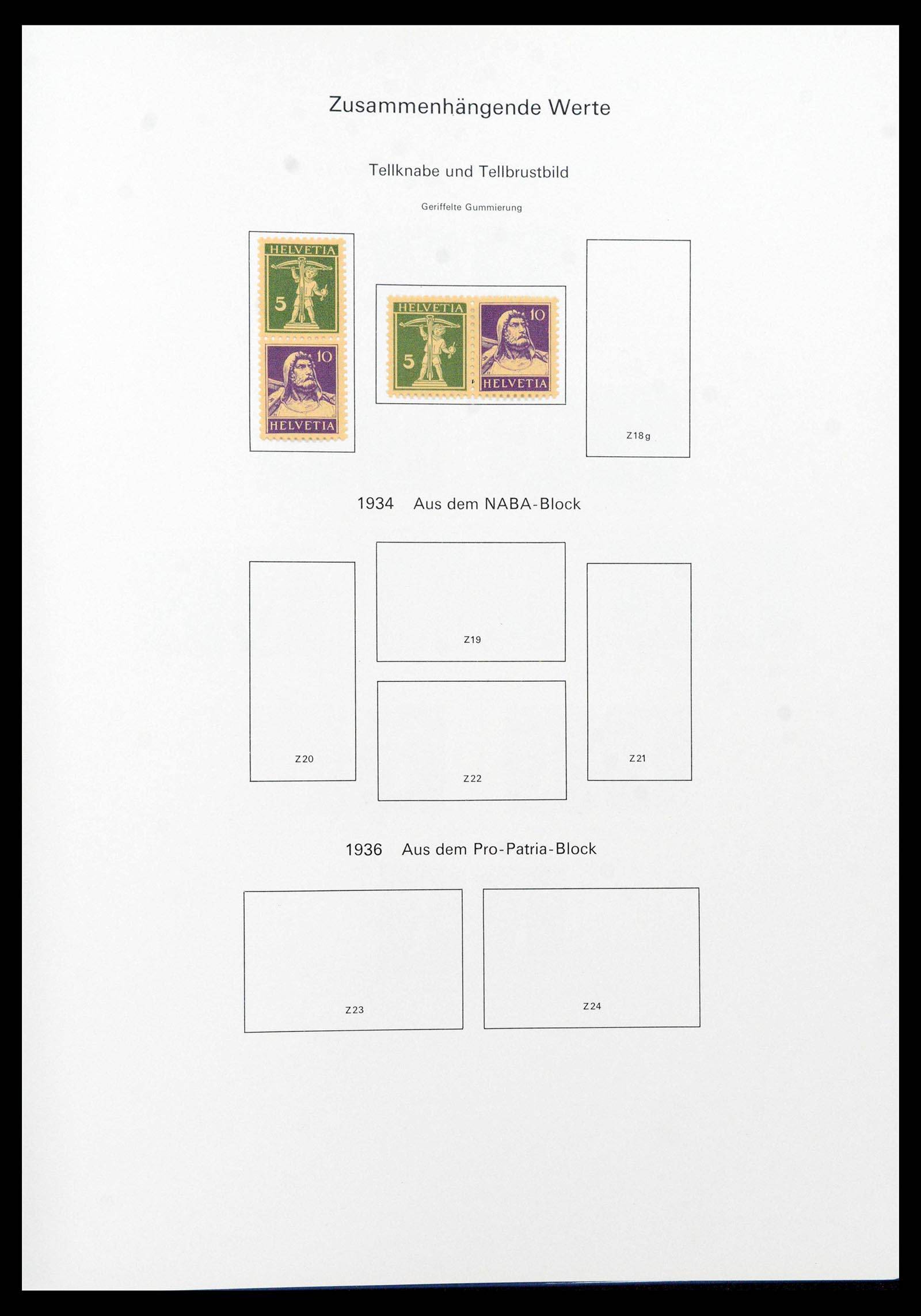 39717 0012 - Postzegelverzameling 39717 Zwitserland combinaties 1910-1997.