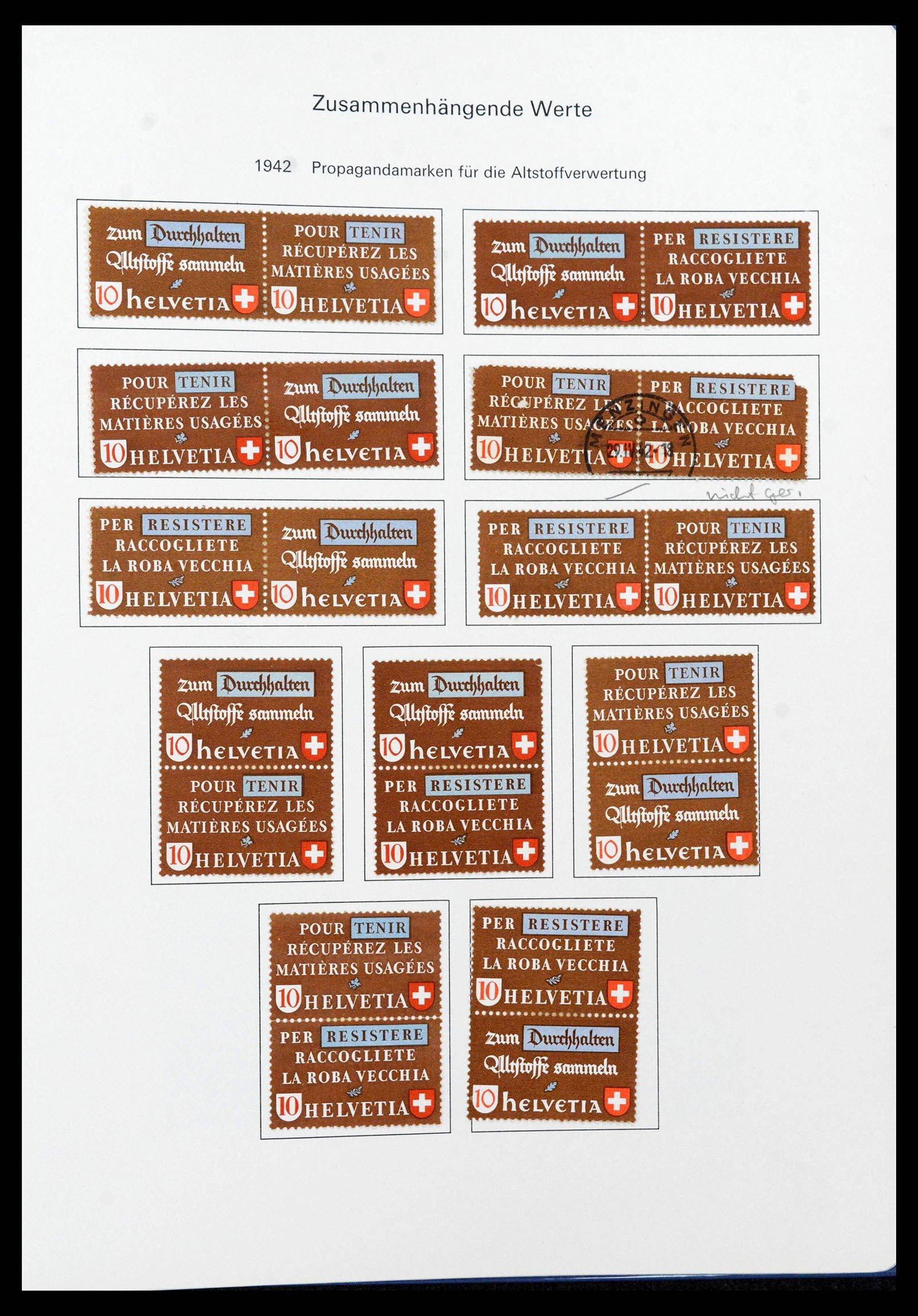 39717 0015 - Postzegelverzameling 39717 Zwitserland combinaties 1910-1997.