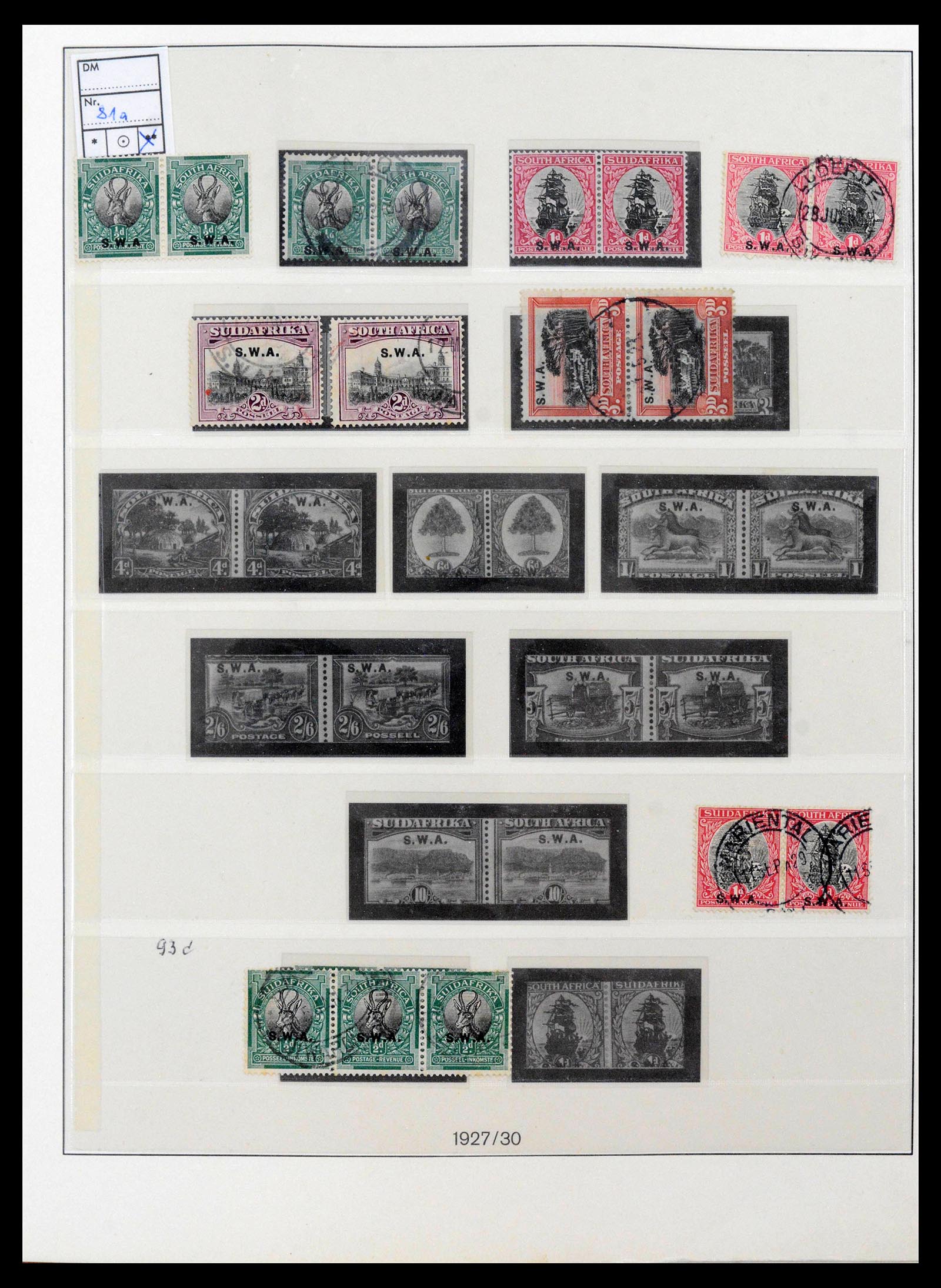 39725 0006 - Postzegelverzameling 39725 Zuid West Afrika 1916-1975.