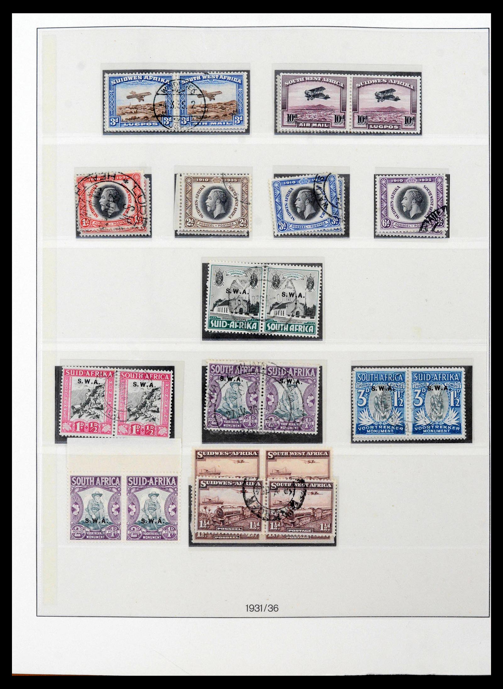 39725 0009 - Postzegelverzameling 39725 Zuid West Afrika 1916-1975.