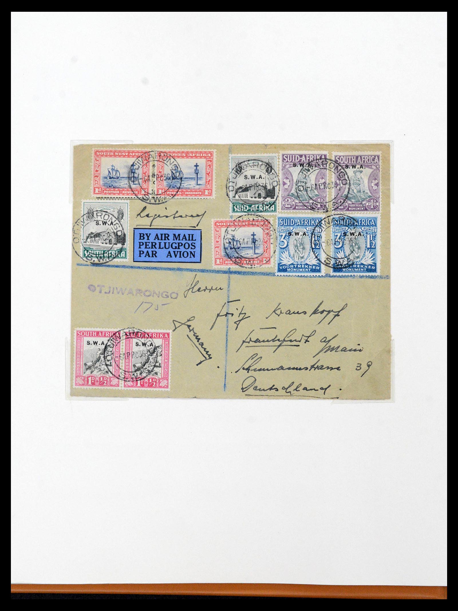 39725 0010 - Postzegelverzameling 39725 Zuid West Afrika 1916-1975.