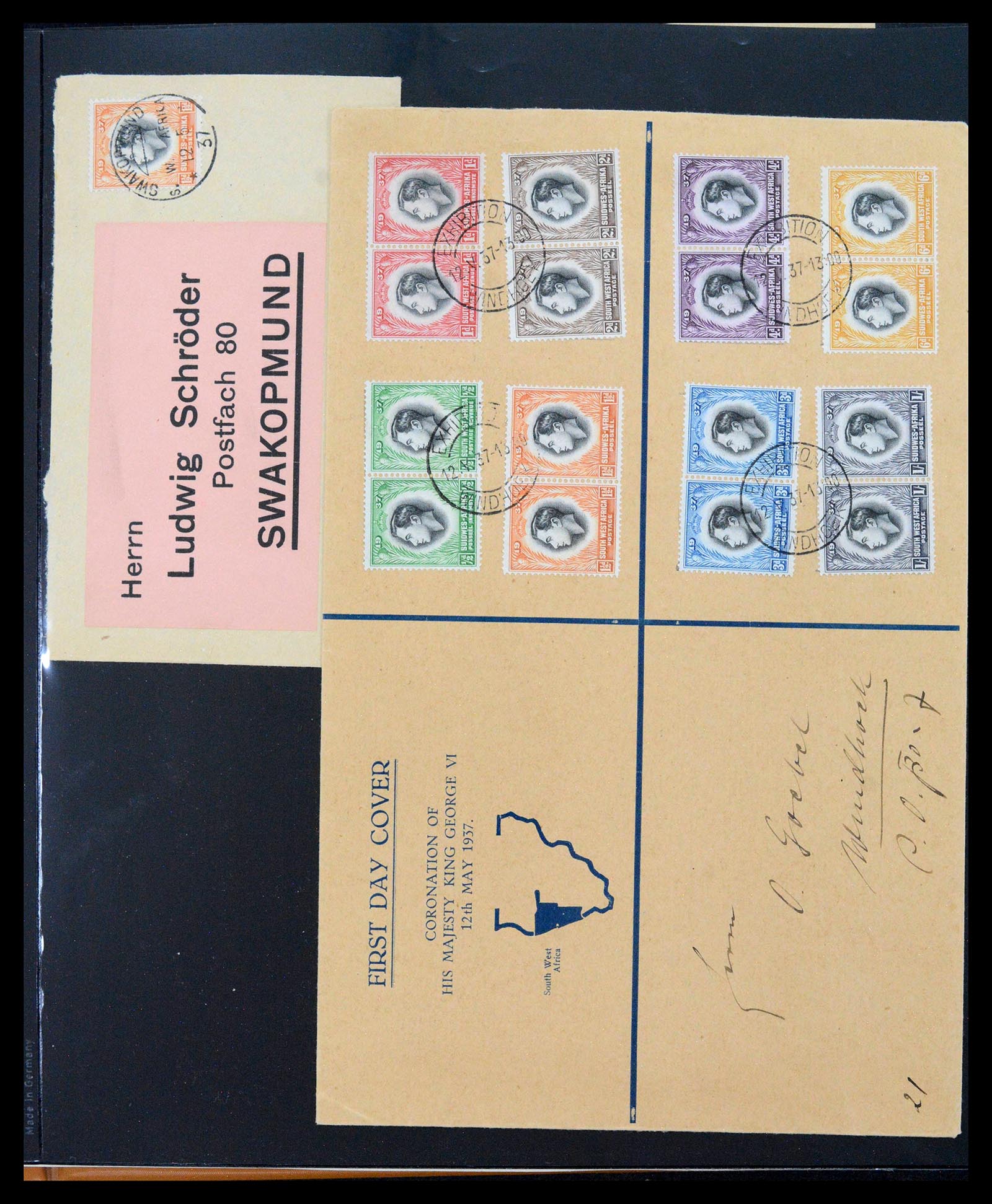 39725 0012 - Postzegelverzameling 39725 Zuid West Afrika 1916-1975.