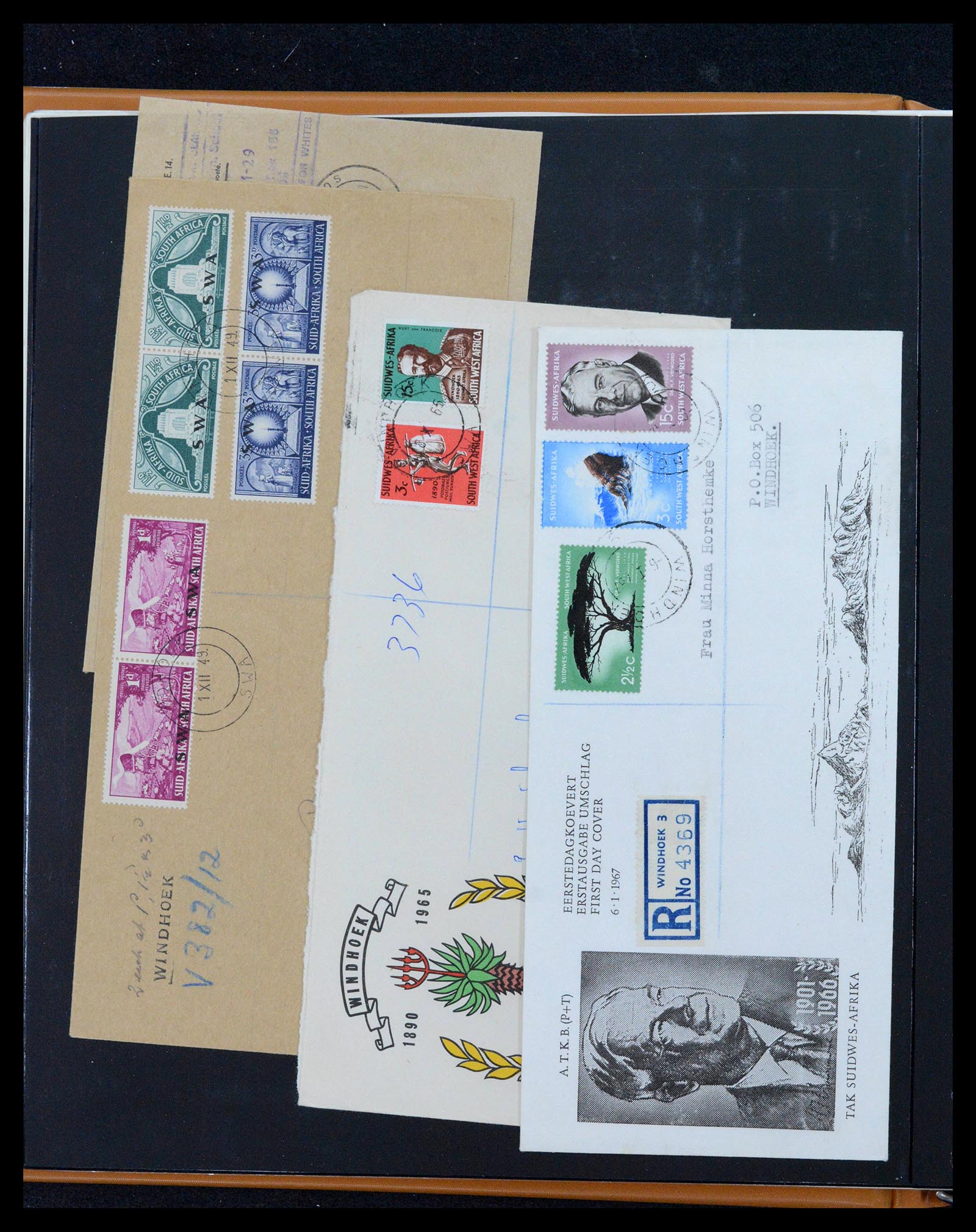 39725 0013 - Postzegelverzameling 39725 Zuid West Afrika 1916-1975.