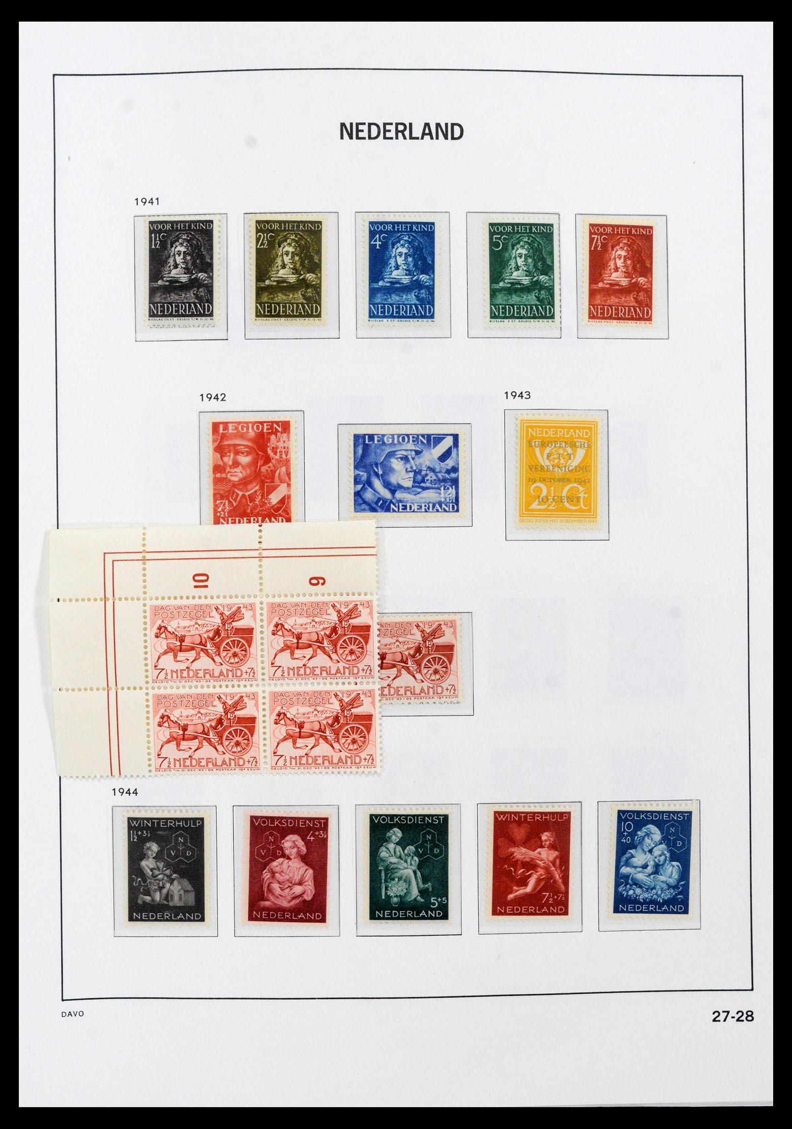 39733 0014 - Postzegelverzameling 39733 Nederland 1928-1959.