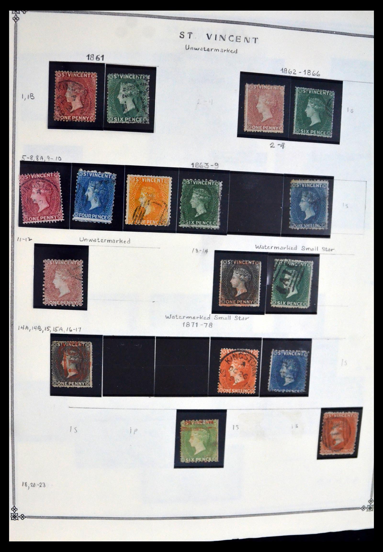 39752 0001 - Postzegelverzameling 39752 St. Vincent 1861-2003.