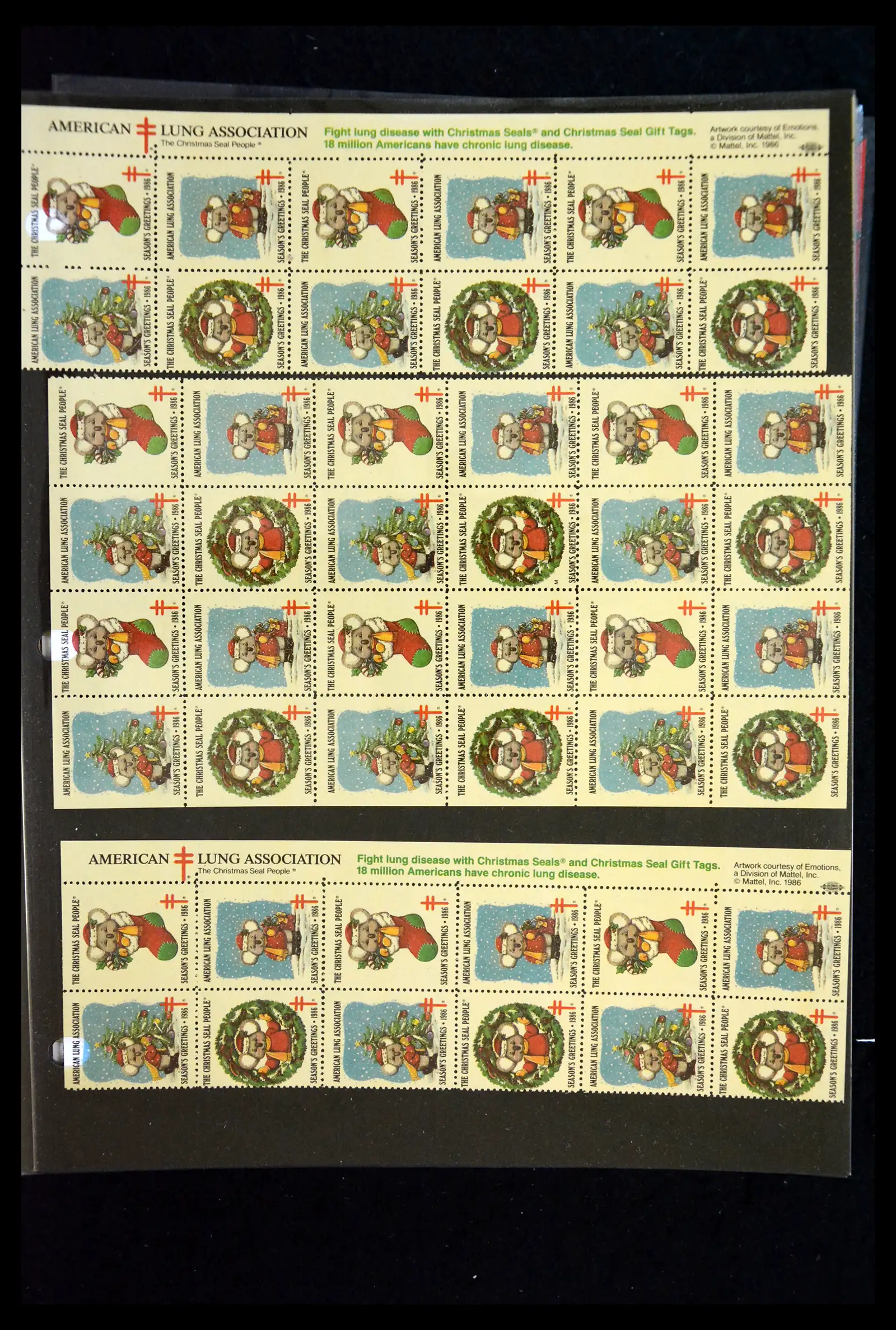 39784 0022 - Stamp collection 39784 USA Christmas seals 1909-1990.