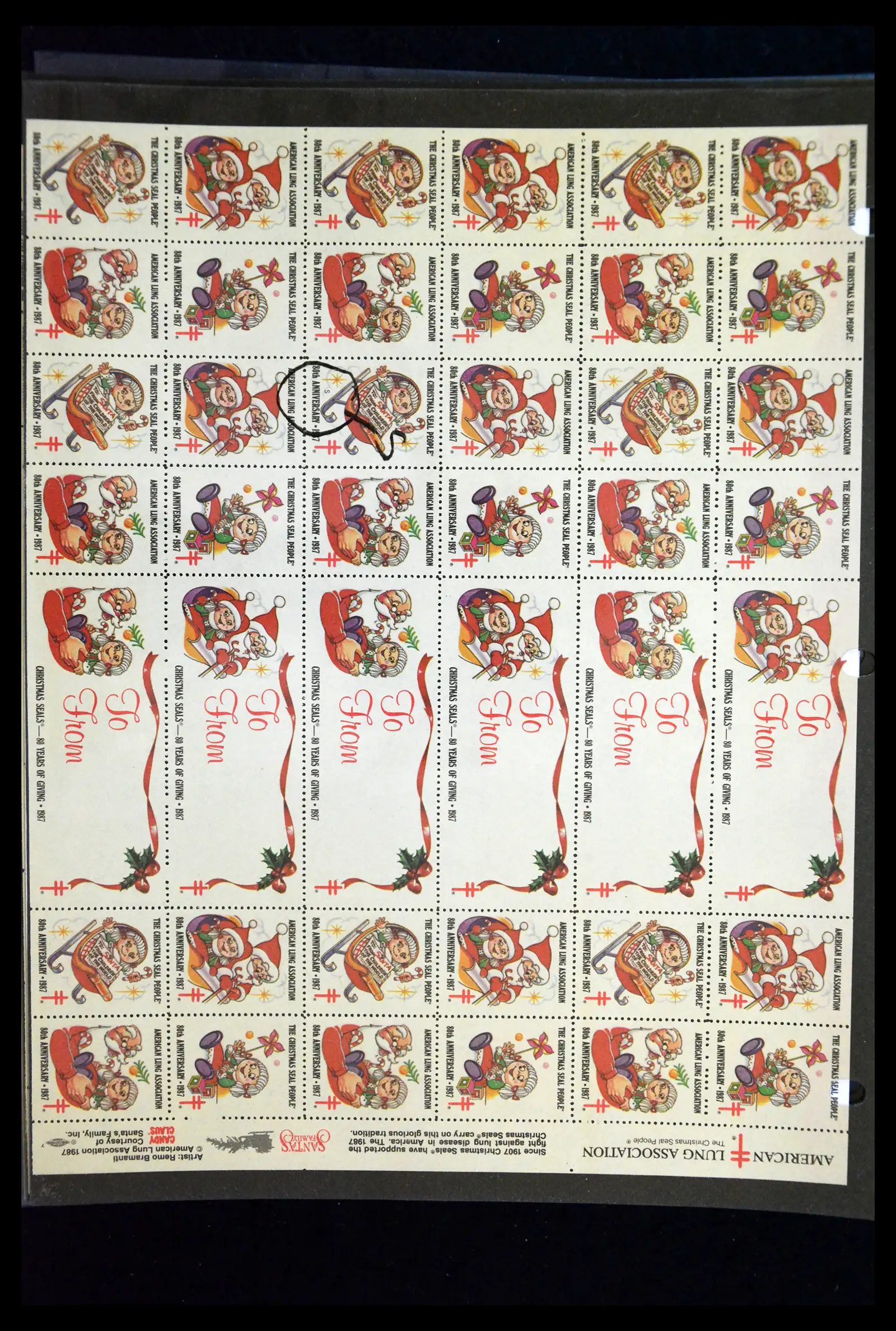 39784 0024 - Stamp collection 39784 USA Christmas seals 1909-1990.