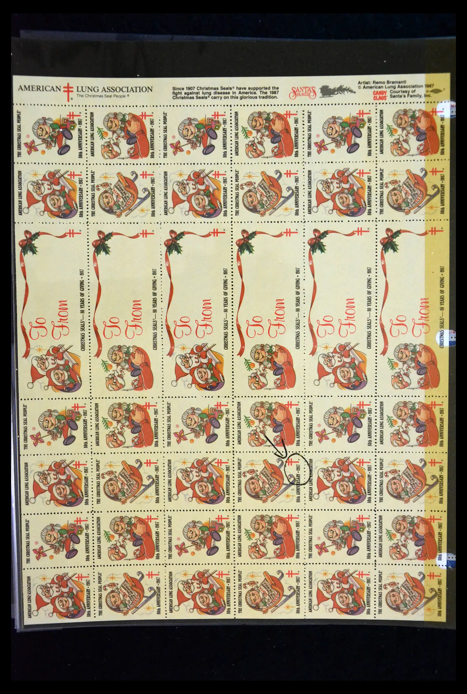 39784 0025 - Stamp collection 39784 USA Christmas seals 1909-1990.