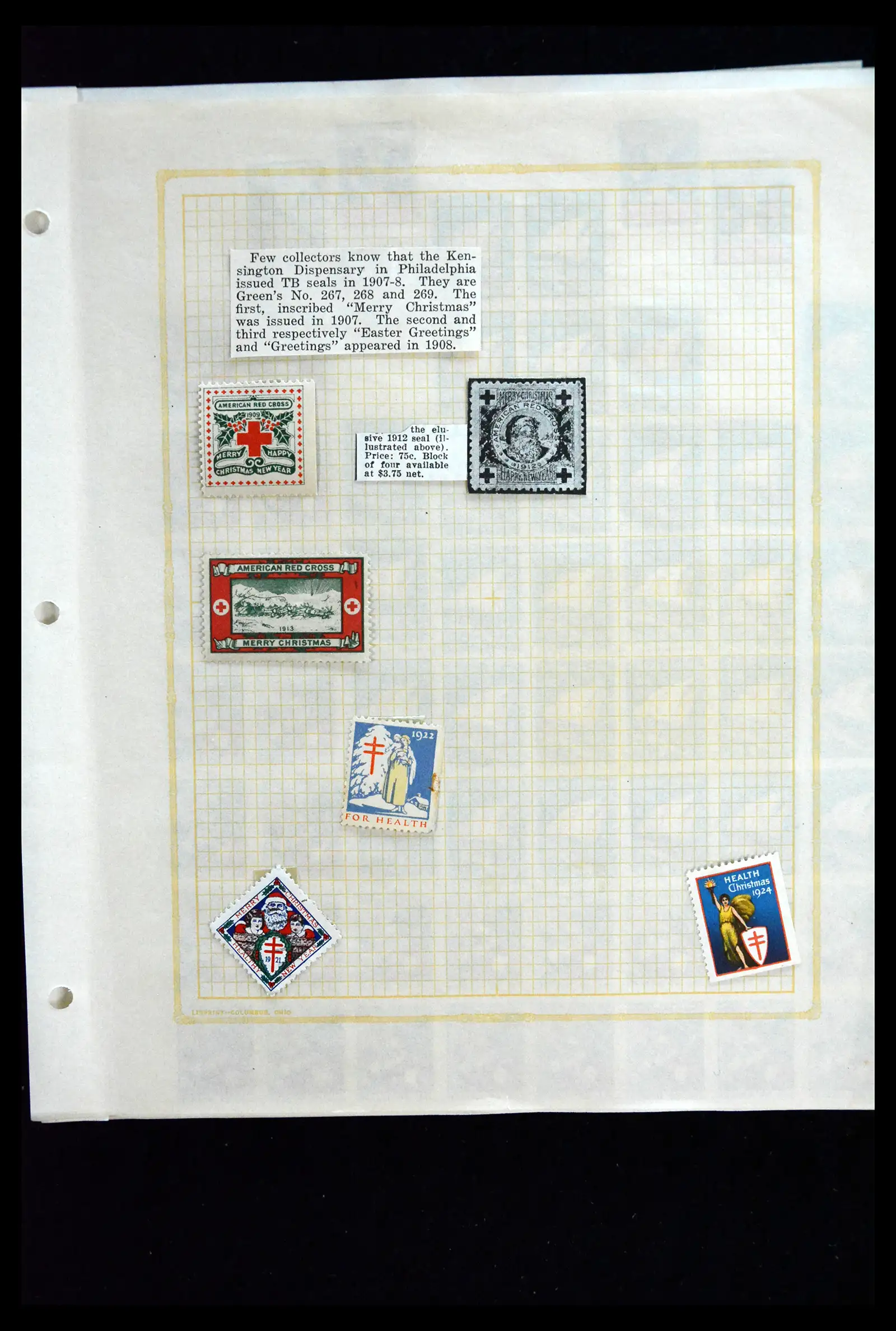 39784 0040 - Stamp collection 39784 USA Christmas seals 1909-1990.