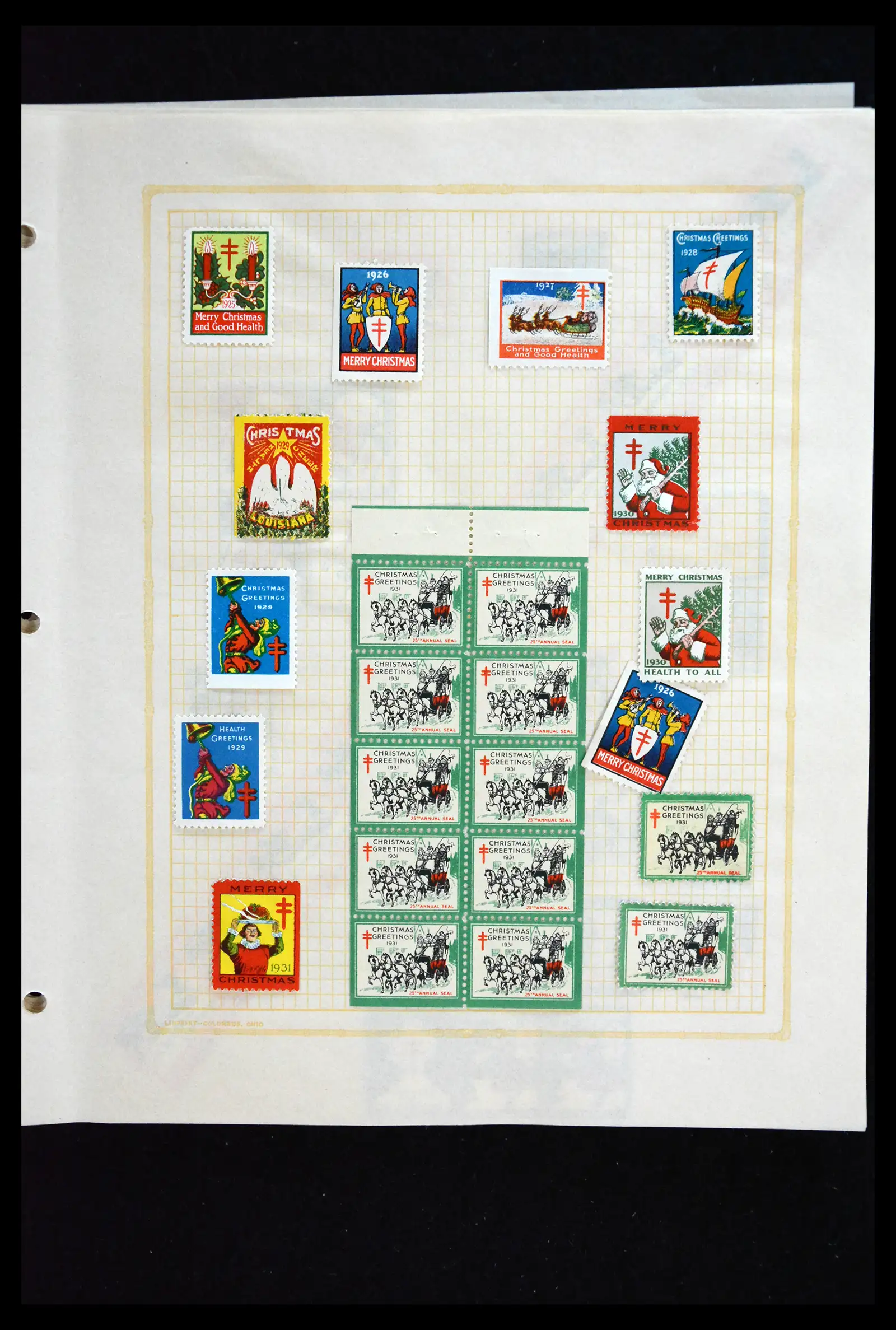 39784 0042 - Stamp collection 39784 USA Christmas seals 1909-1990.