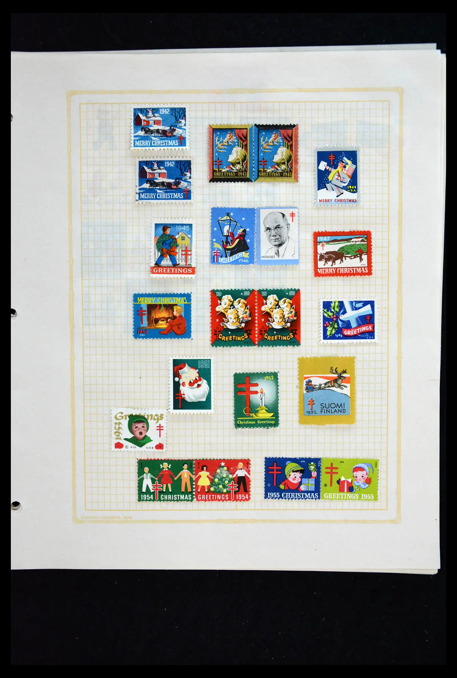 39784 0044 - Stamp collection 39784 USA Christmas seals 1909-1990.