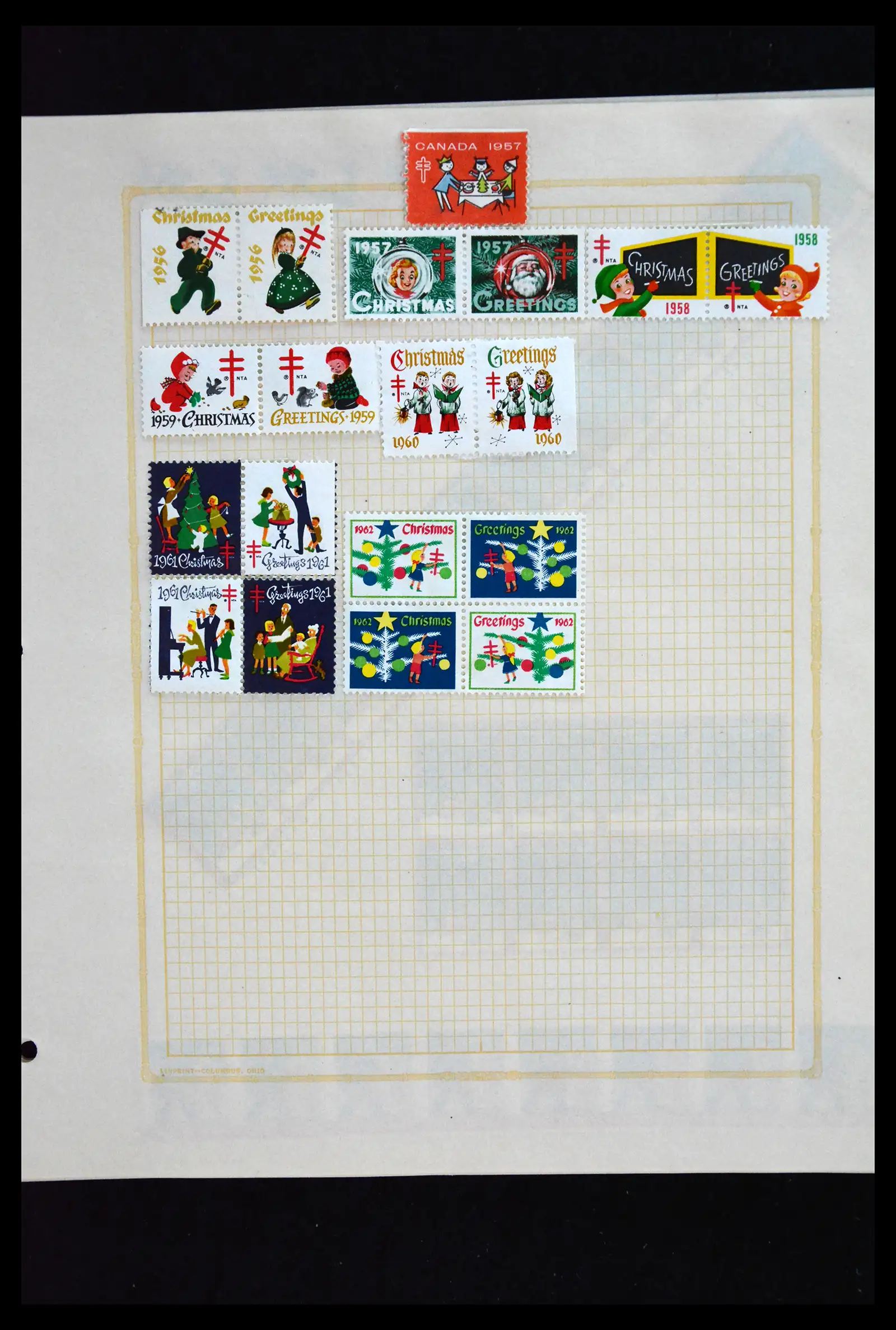 39784 0045 - Stamp collection 39784 USA Christmas seals 1909-1990.