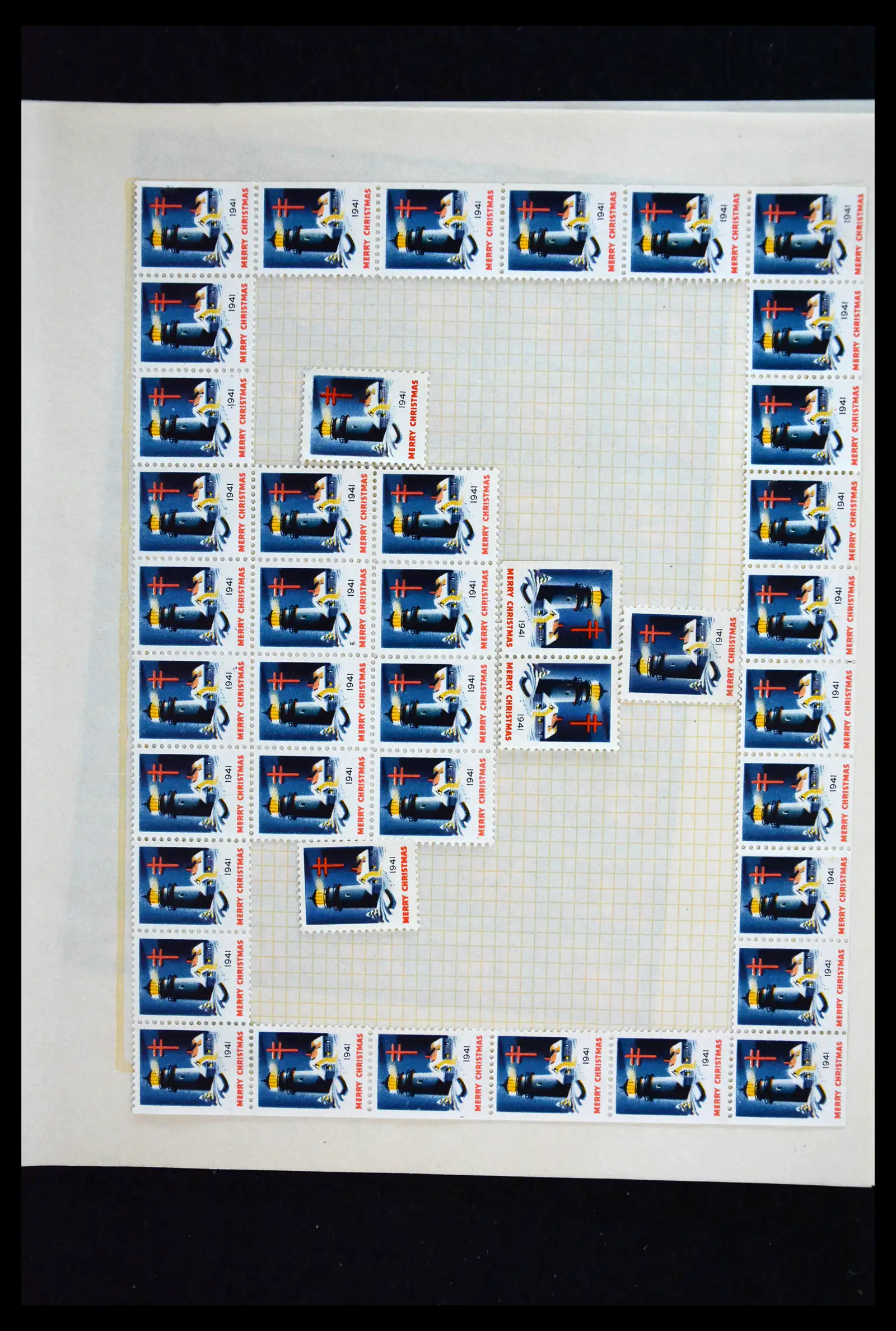 39784 0051 - Stamp collection 39784 USA Christmas seals 1909-1990.