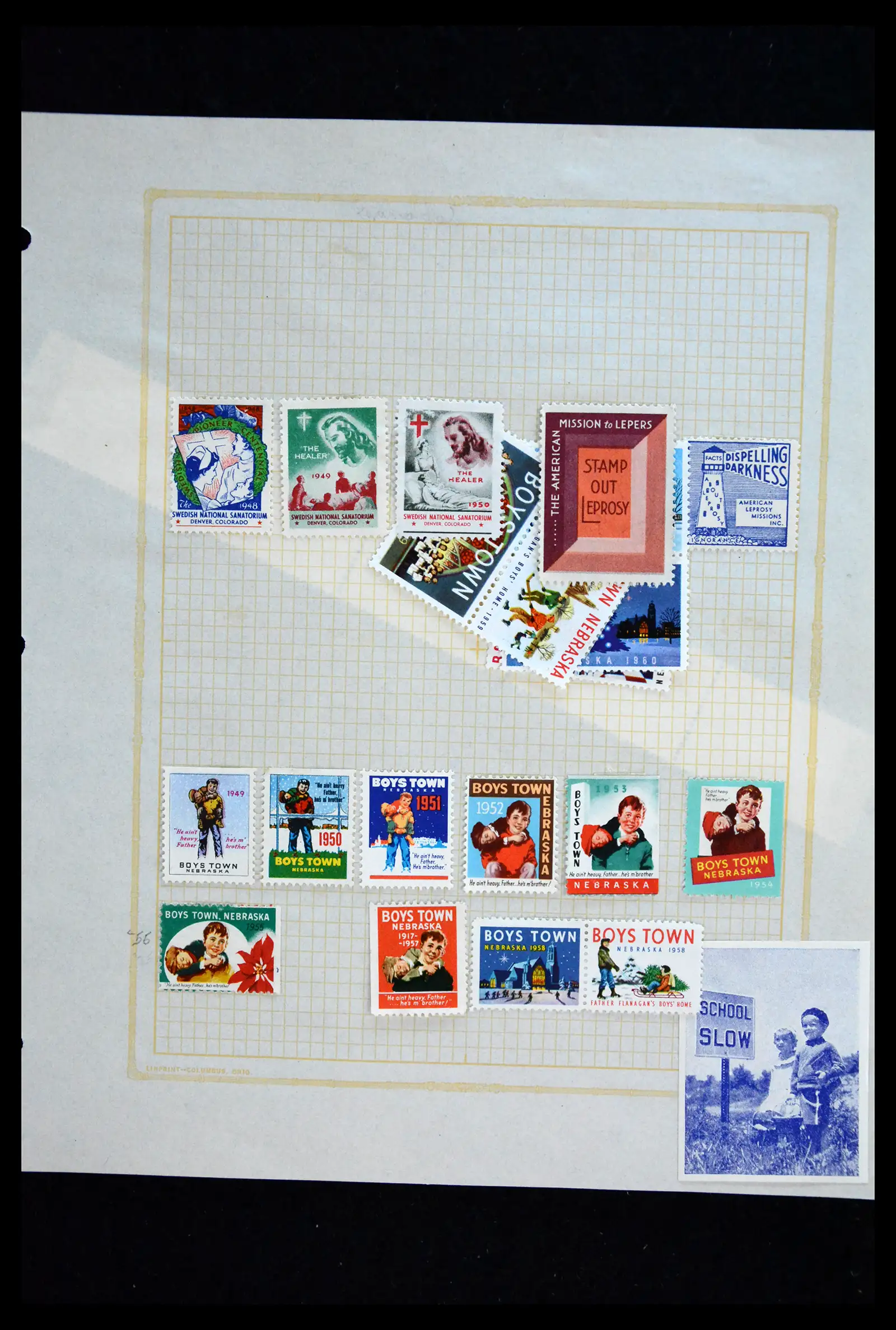 39784 0055 - Stamp collection 39784 USA Christmas seals 1909-1990.