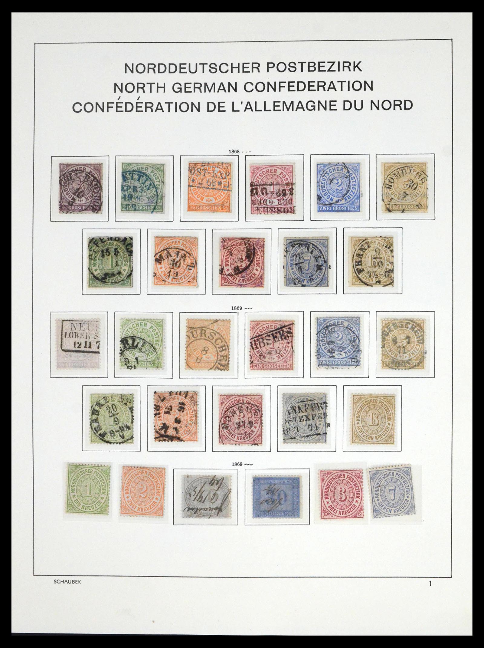39796 0001 - Stamp collection 39796 Norddeutscher Postbezirk 1868-1870. 39796 0001 - Stamp collection 39796 Norddeutscher Postbezirk 1868-1870.
