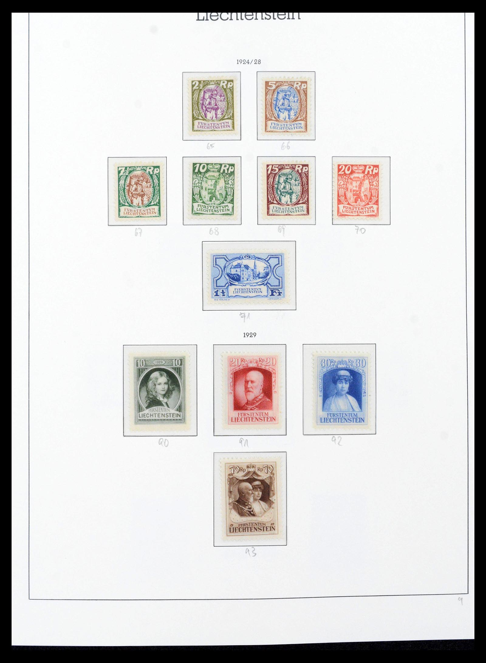 39835 0009 - Postzegelverzameling 39835 Liechtenstein compleet 1912-1980.