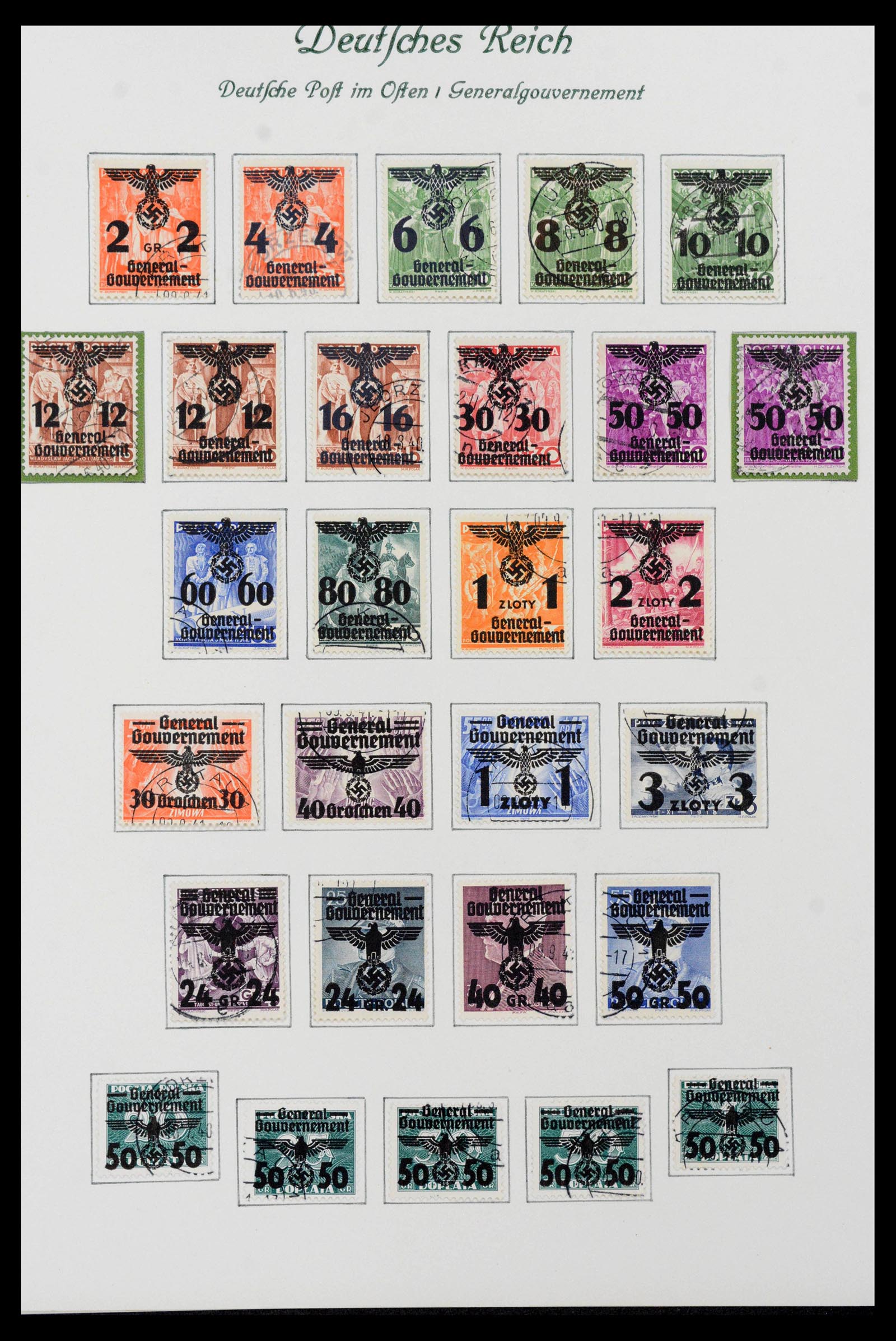 39843 0012 - Postzegelverzameling 39843 Duitse bezettingen WO II 1939-1945.