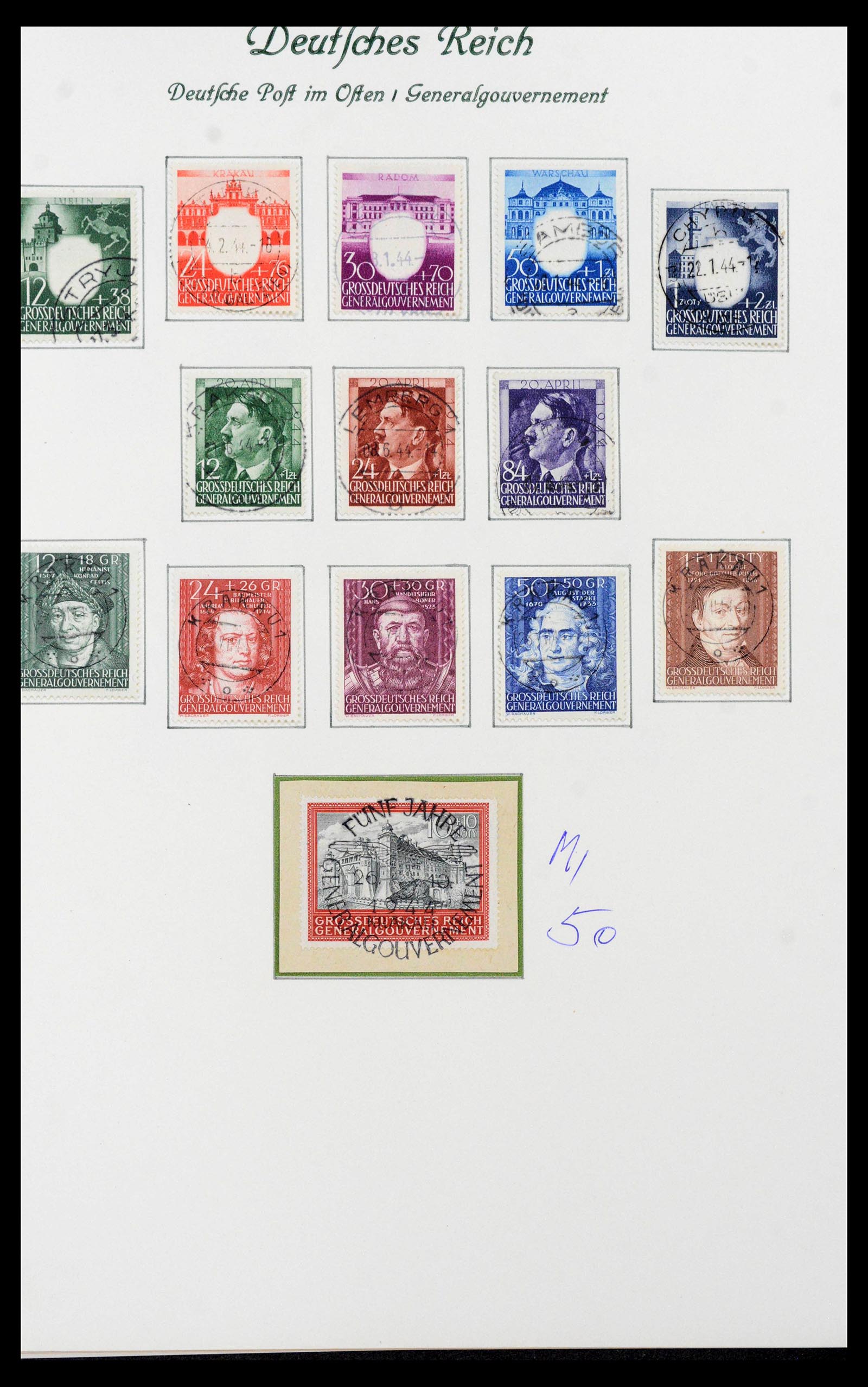 39843 0019 - Postzegelverzameling 39843 Duitse bezettingen WO II 1939-1945.