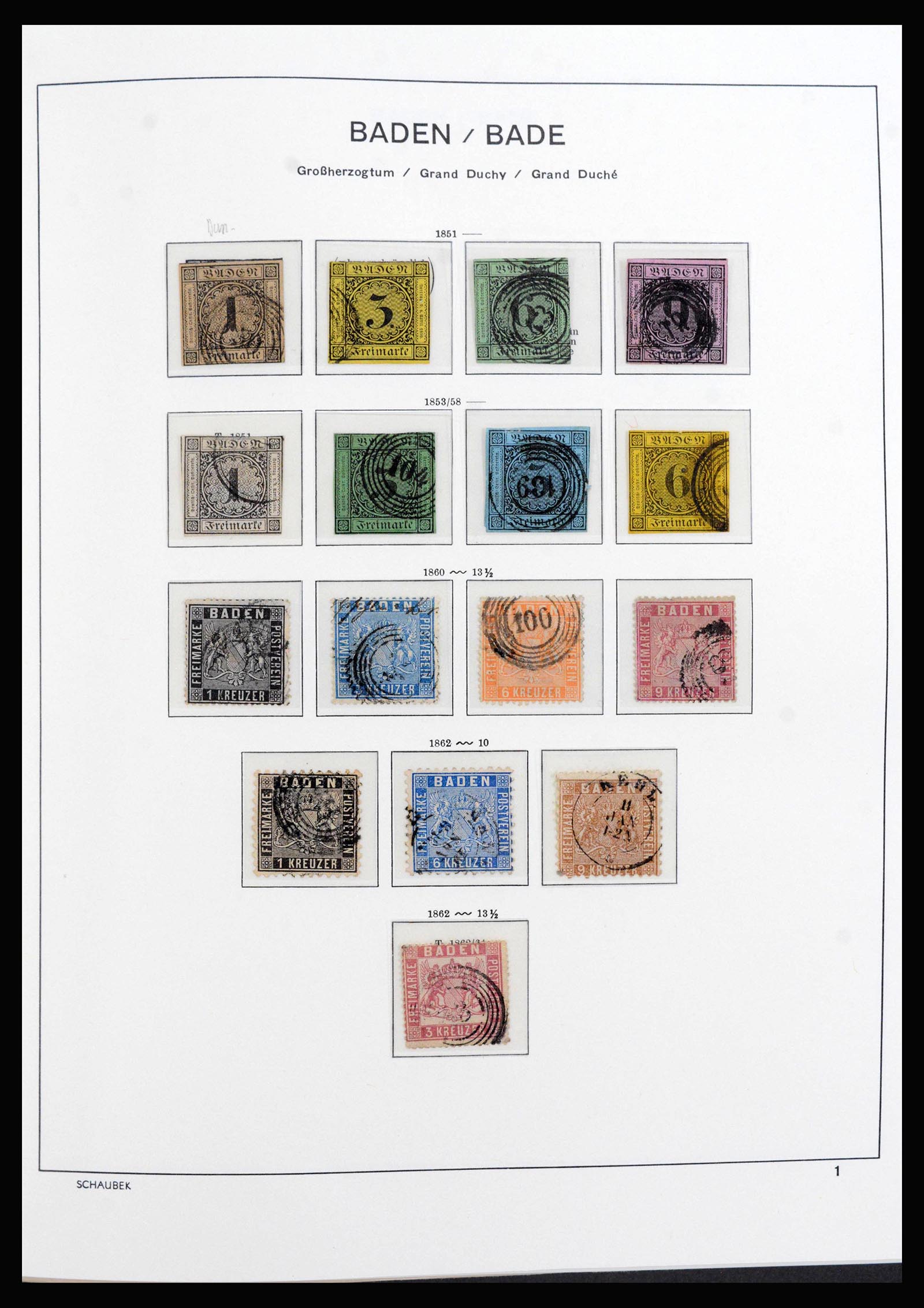 39850 0001 - Stamp collection 39850 Old German State s and territories 1851-1923.