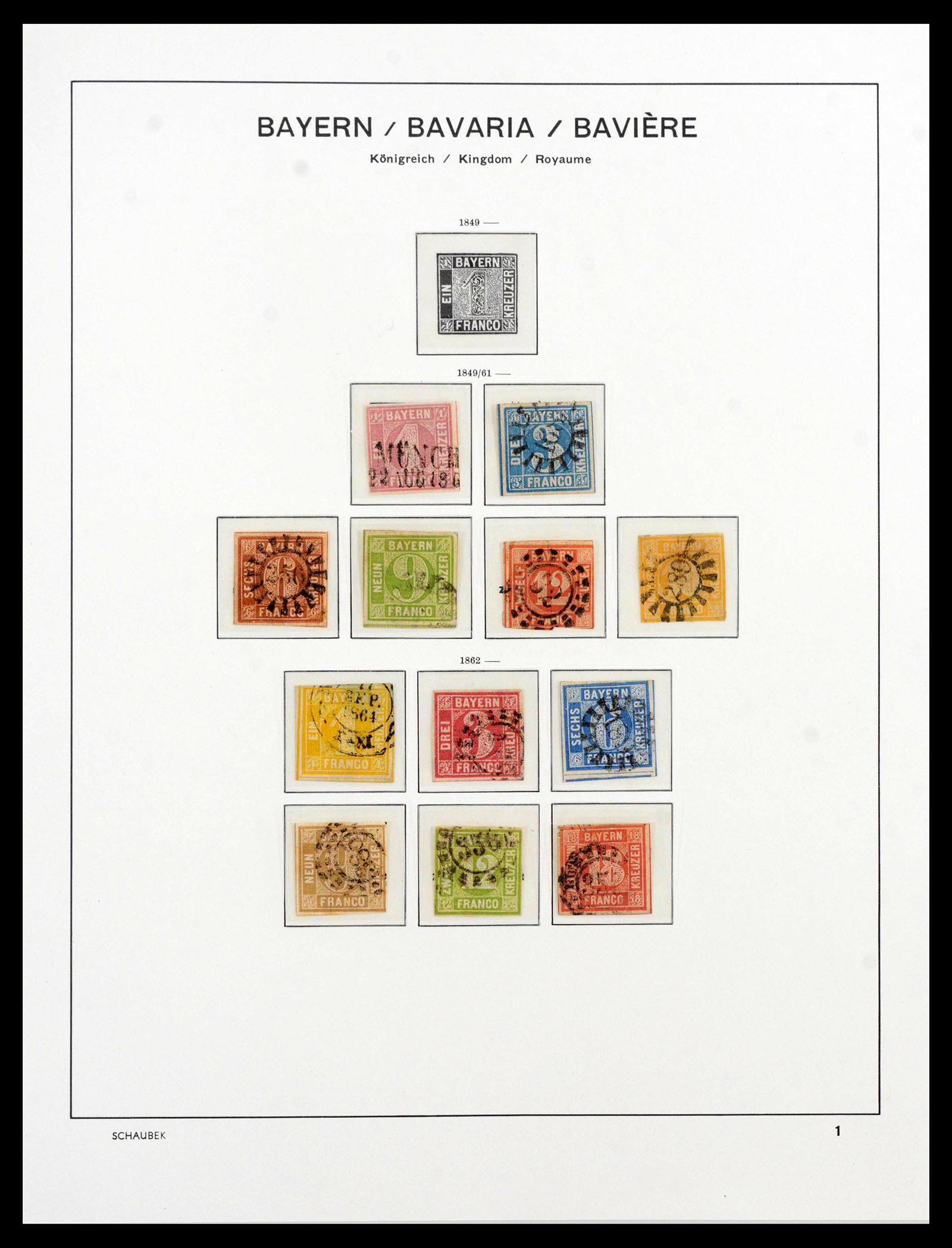 39894 0002 - Postzegelverzameling 39894 Beieren 1849-1920.