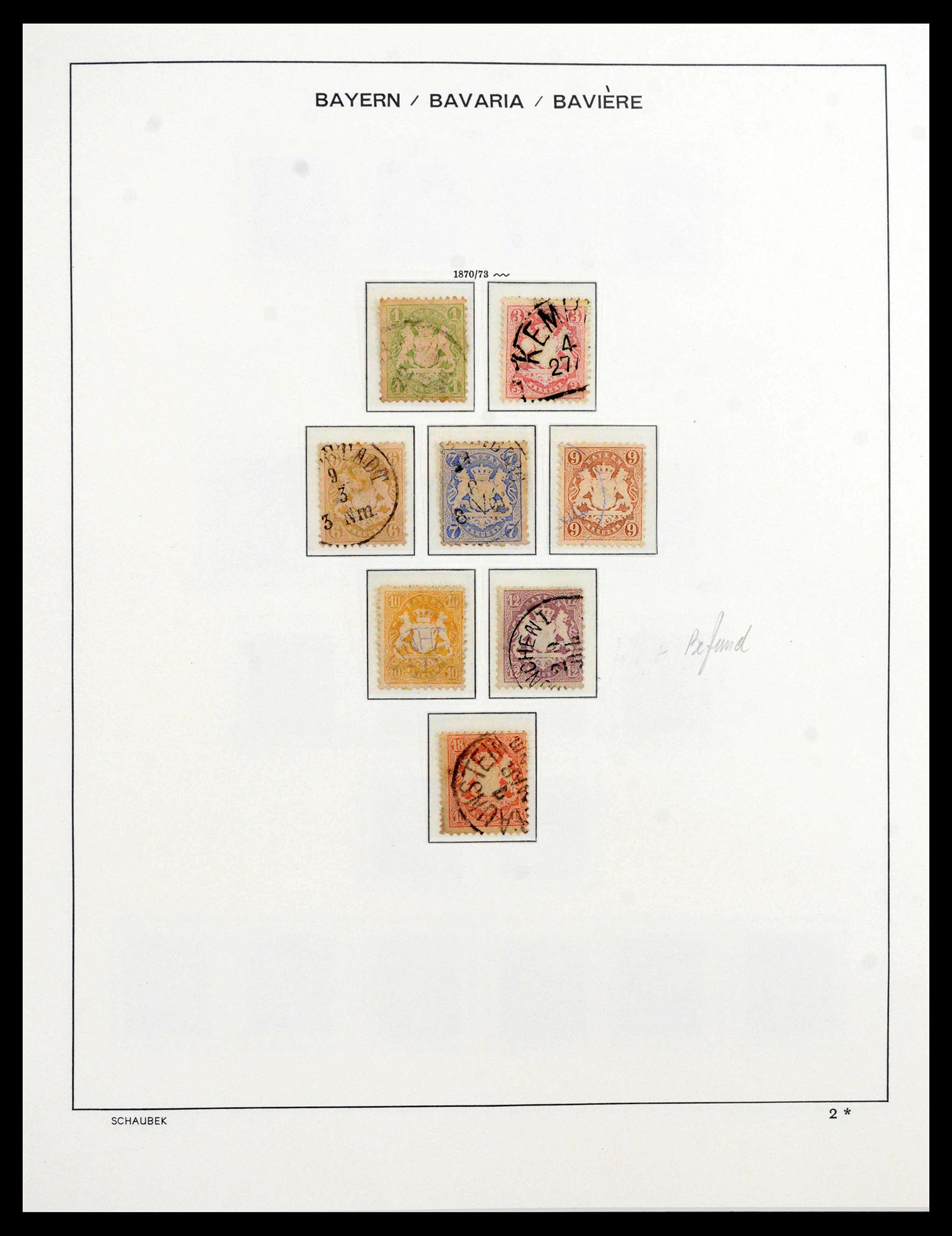 39894 0004 - Postzegelverzameling 39894 Beieren 1849-1920.
