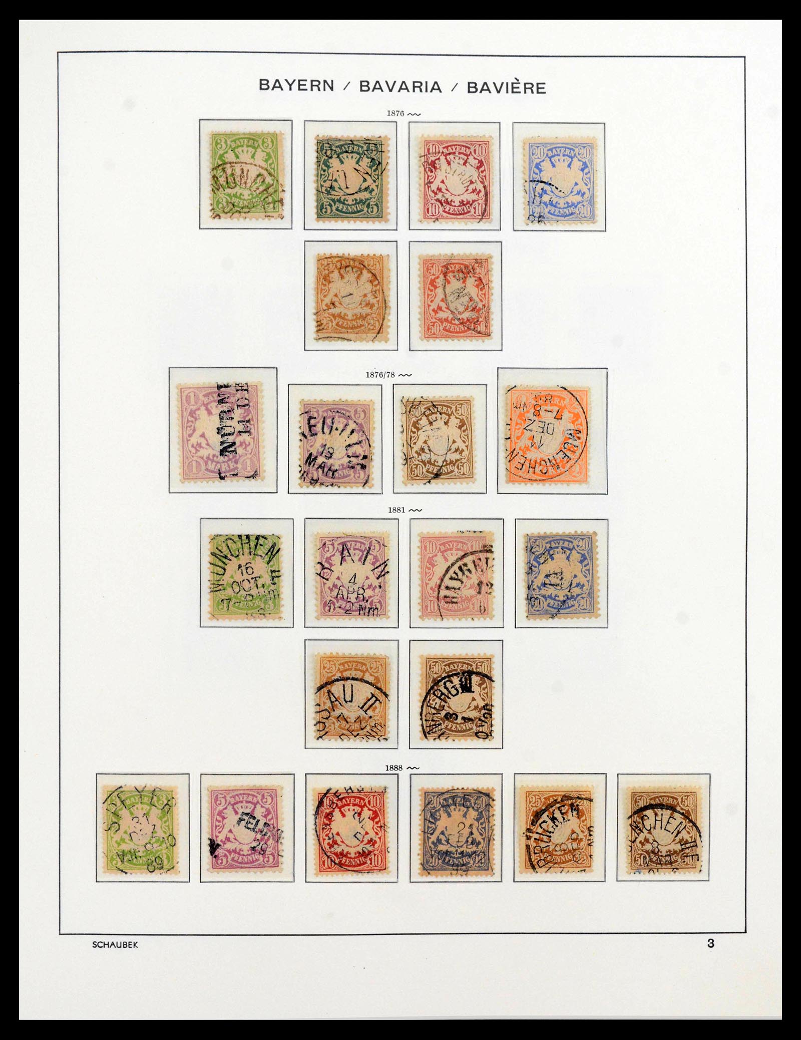 39894 0005 - Postzegelverzameling 39894 Beieren 1849-1920.