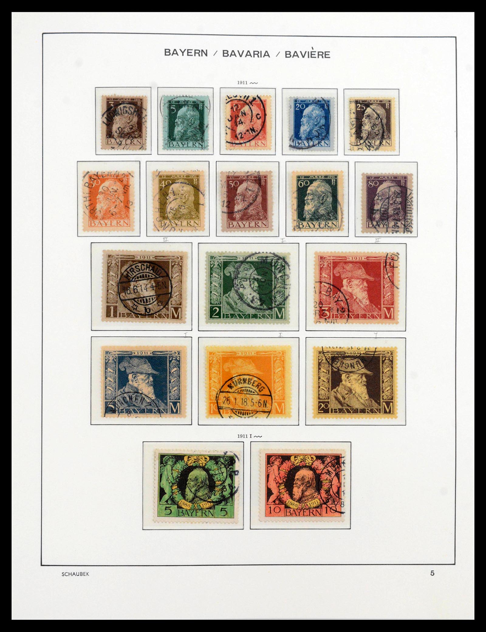 39894 0008 - Postzegelverzameling 39894 Beieren 1849-1920.
