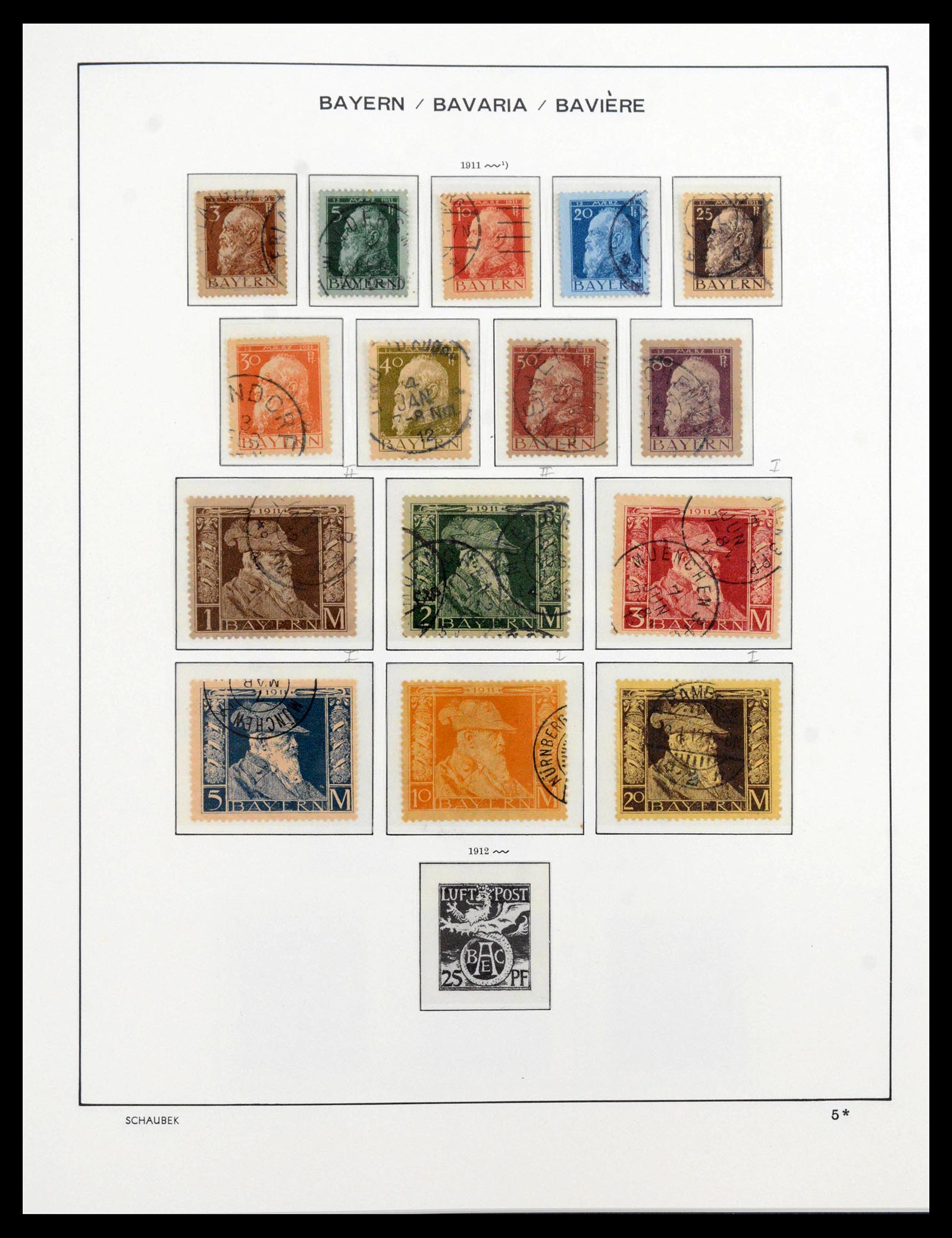 39894 0009 - Postzegelverzameling 39894 Beieren 1849-1920.