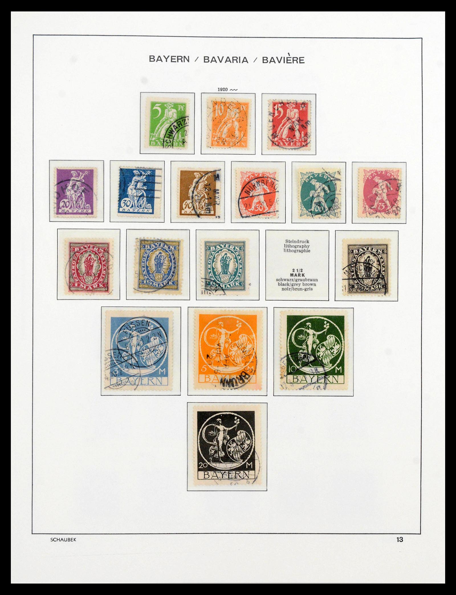 39894 0017 - Postzegelverzameling 39894 Beieren 1849-1920.